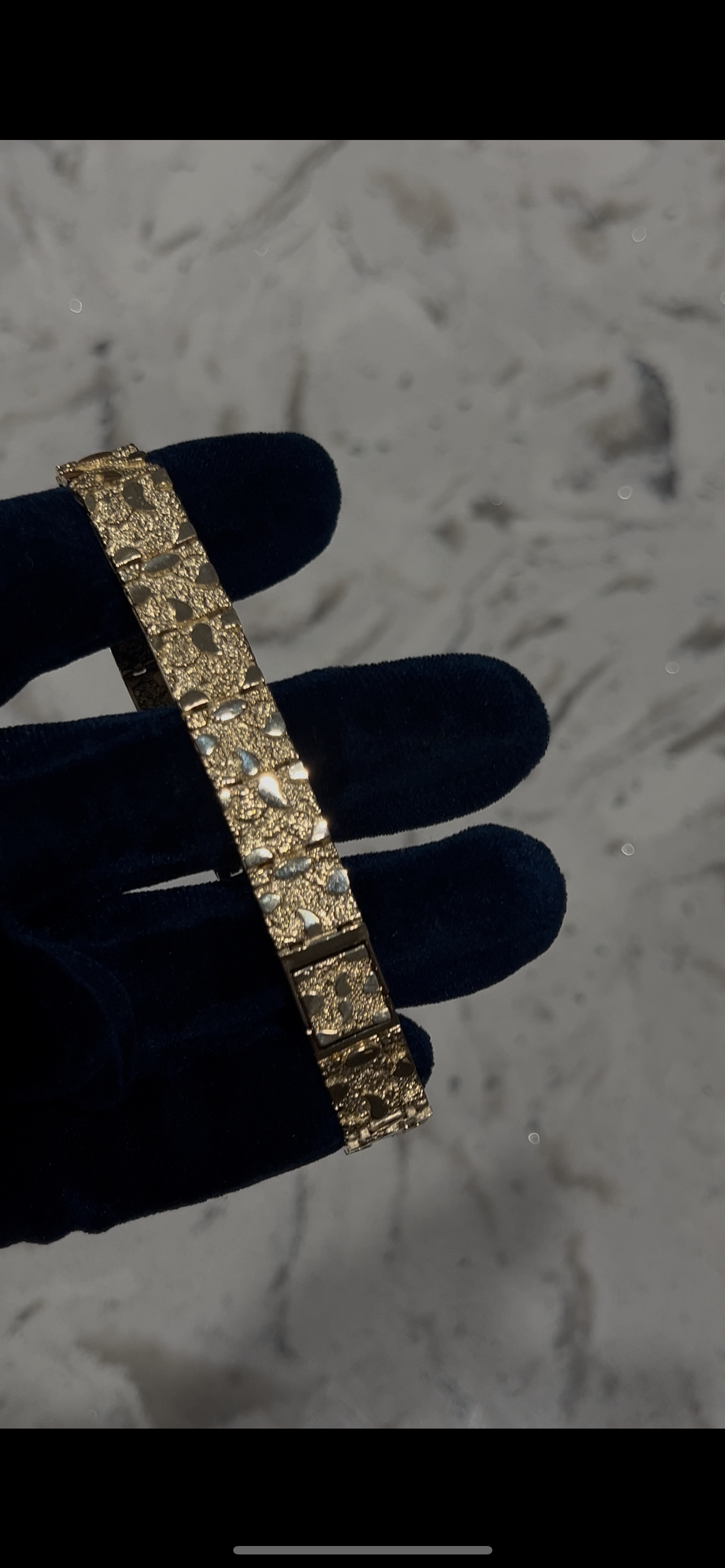 14k real gold nugget bracelet