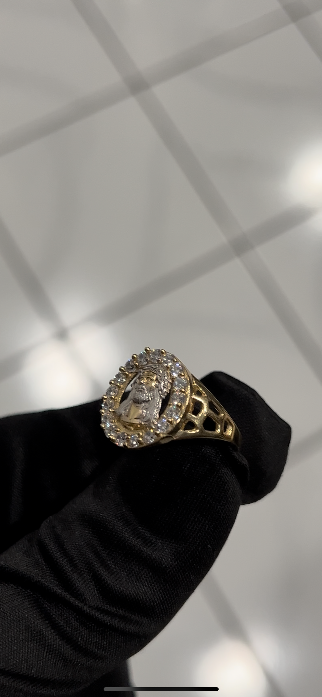Jesus ring real 14k gold
