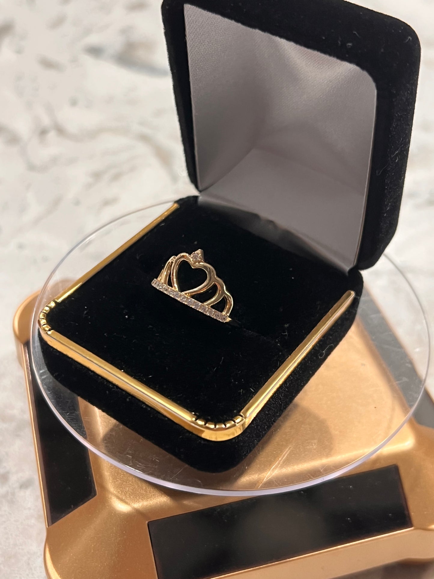 14k real gold crown ring