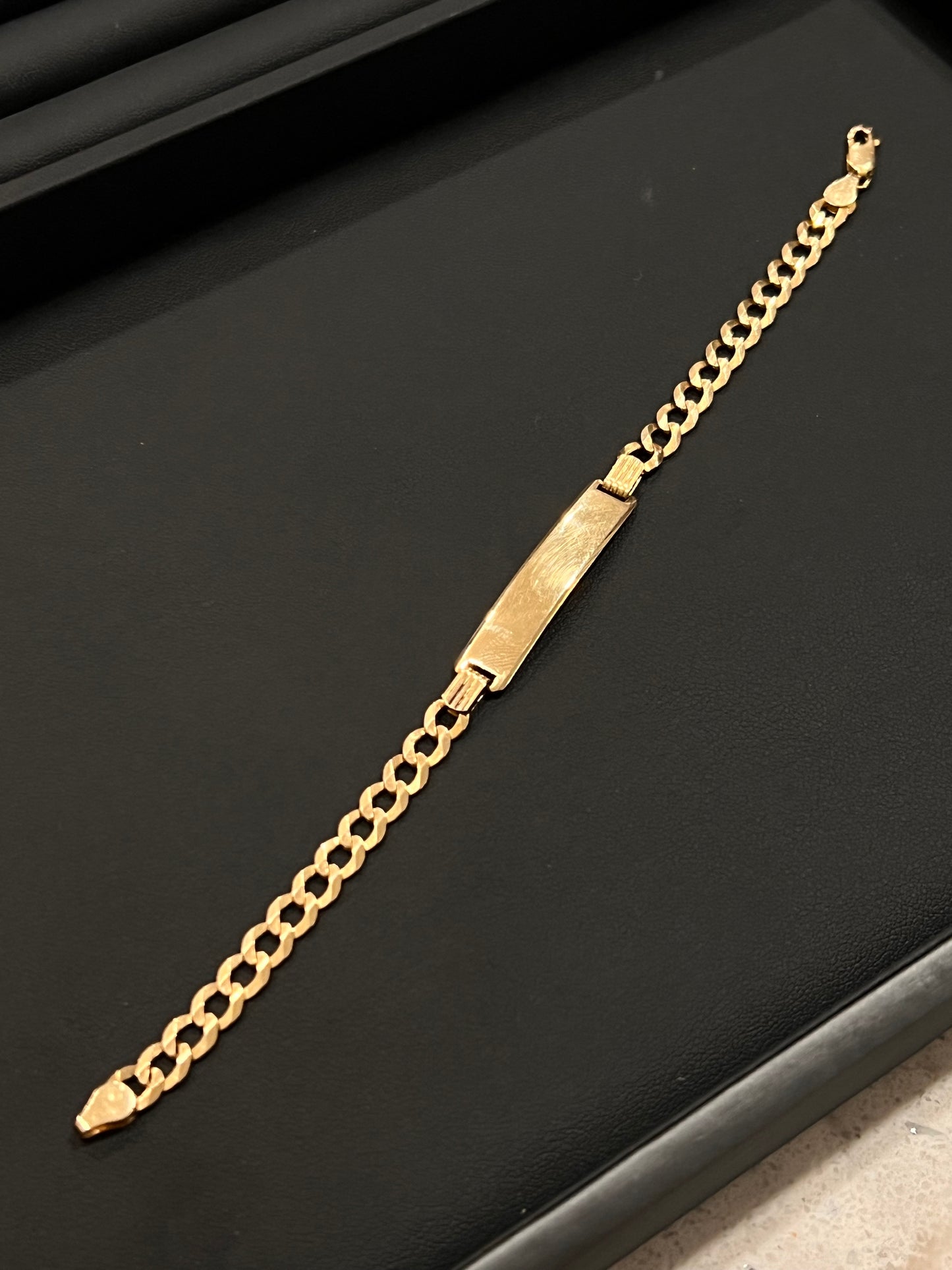 14k solid gold Id Cuban bracelet