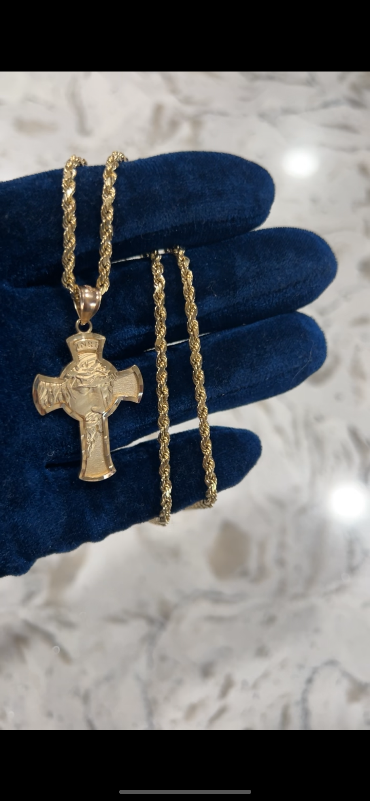 14k real gold high quality cross set