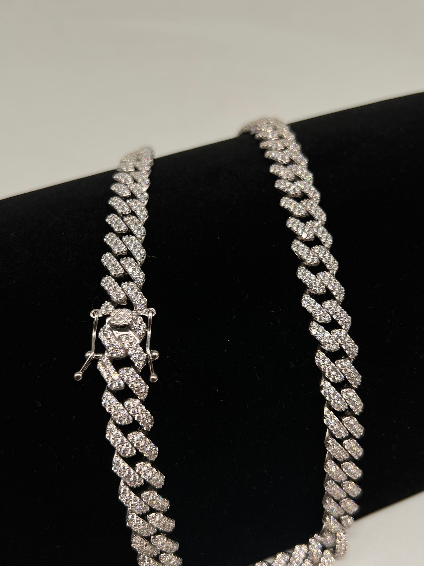24inch iced cuban chain 7mm real silver