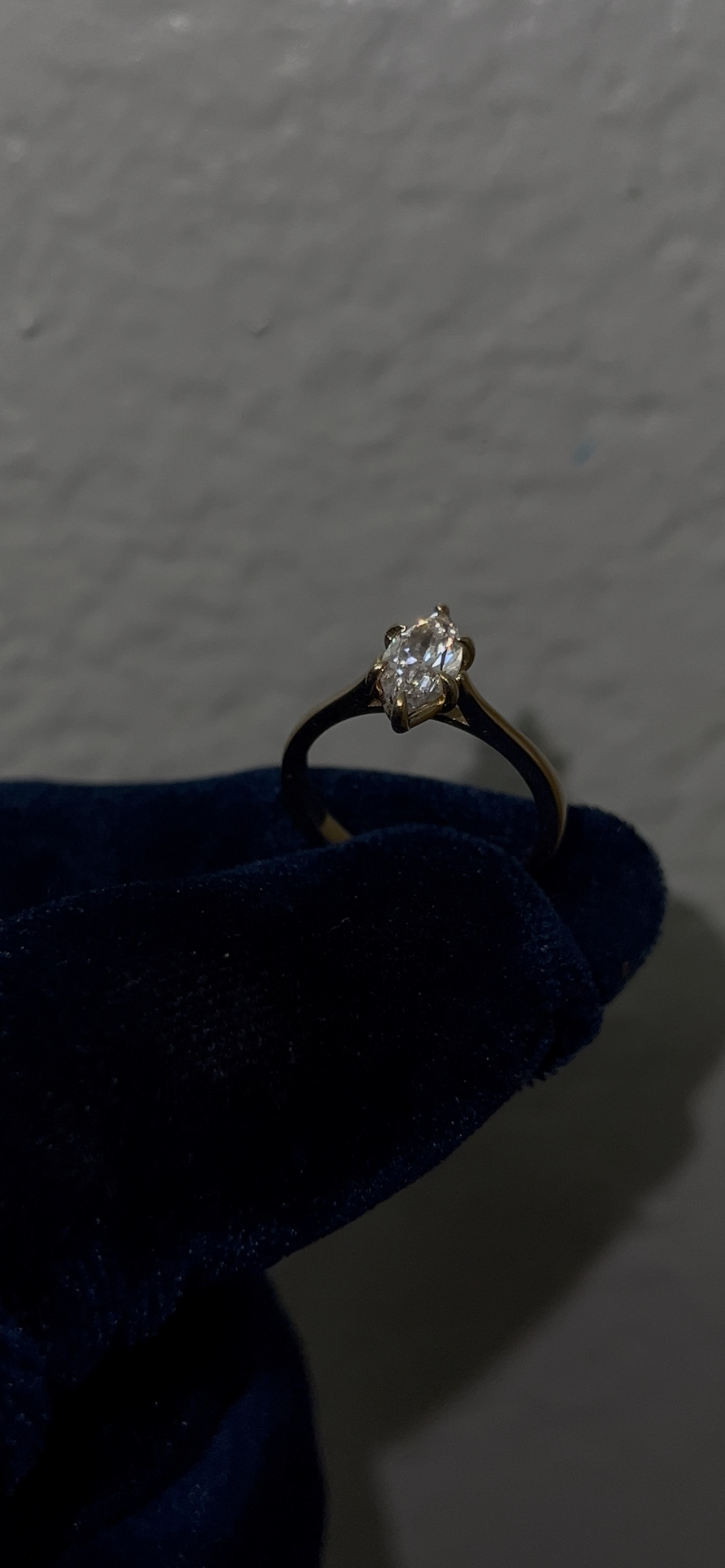 14k real gold marquise promise ring