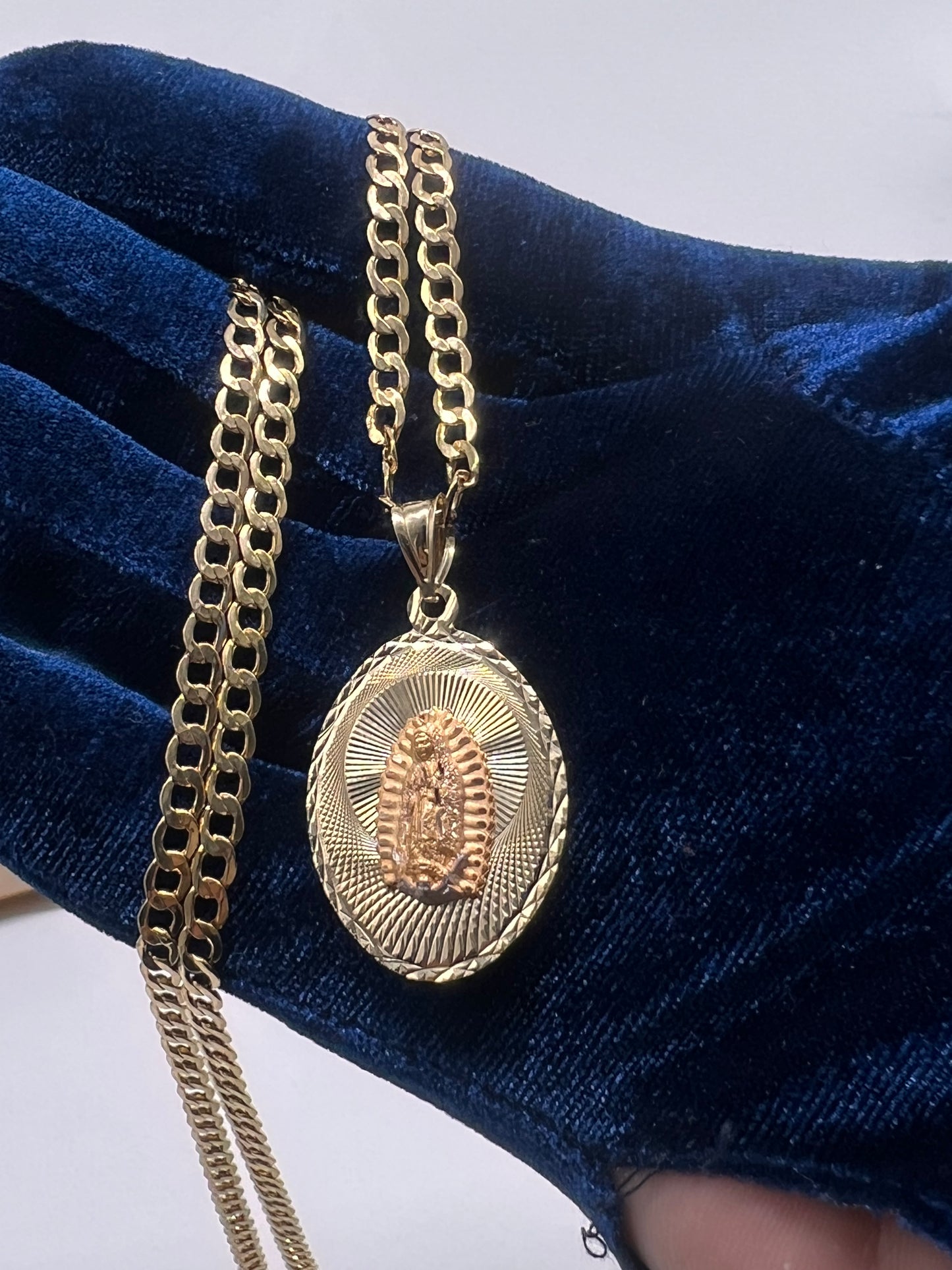Virgen Mary chainset 14k real gold