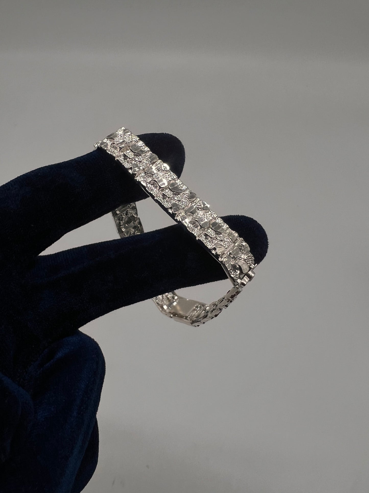 8mm nugget bracelet real silver