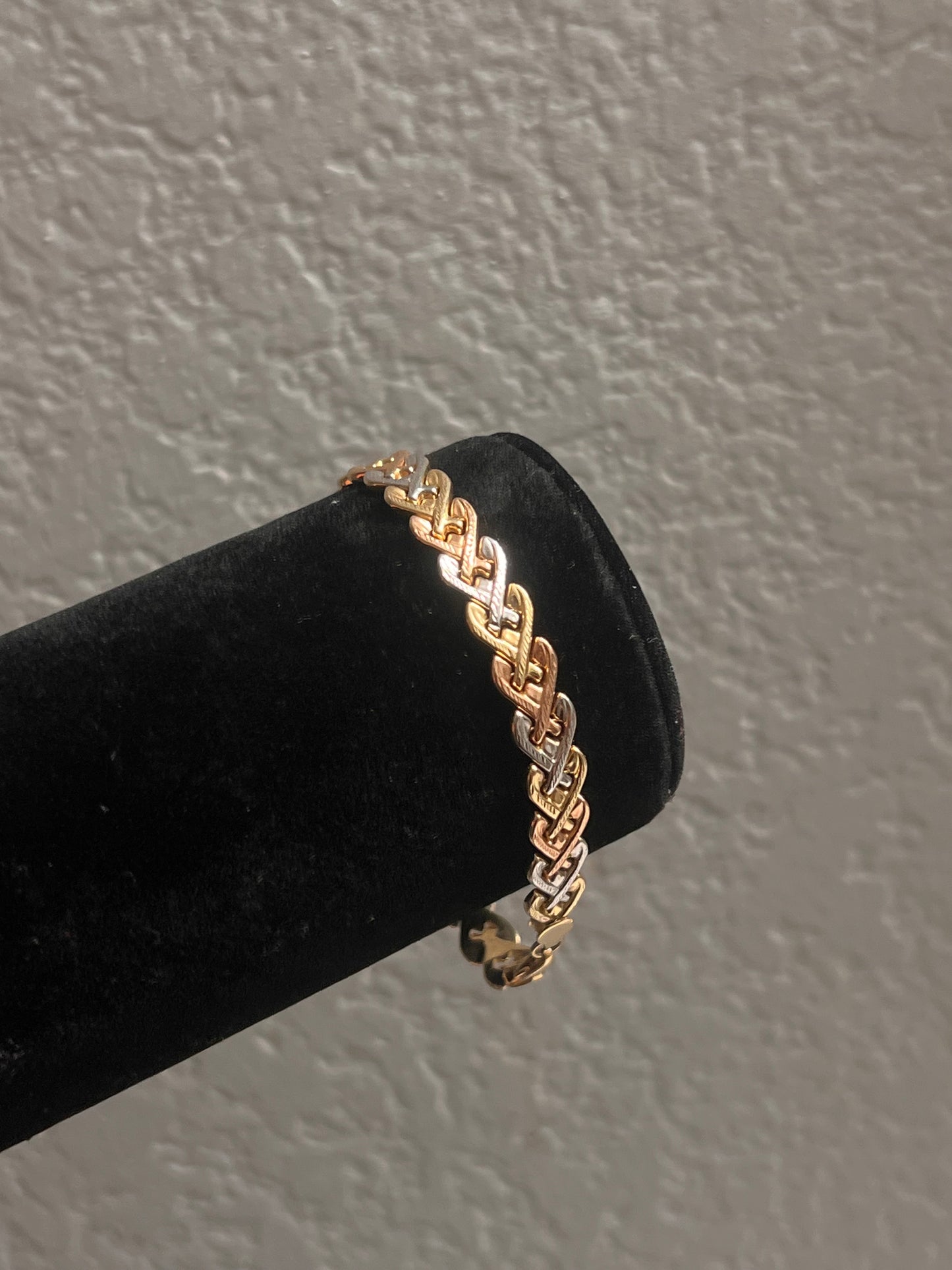 14k real gold tri color bracelet