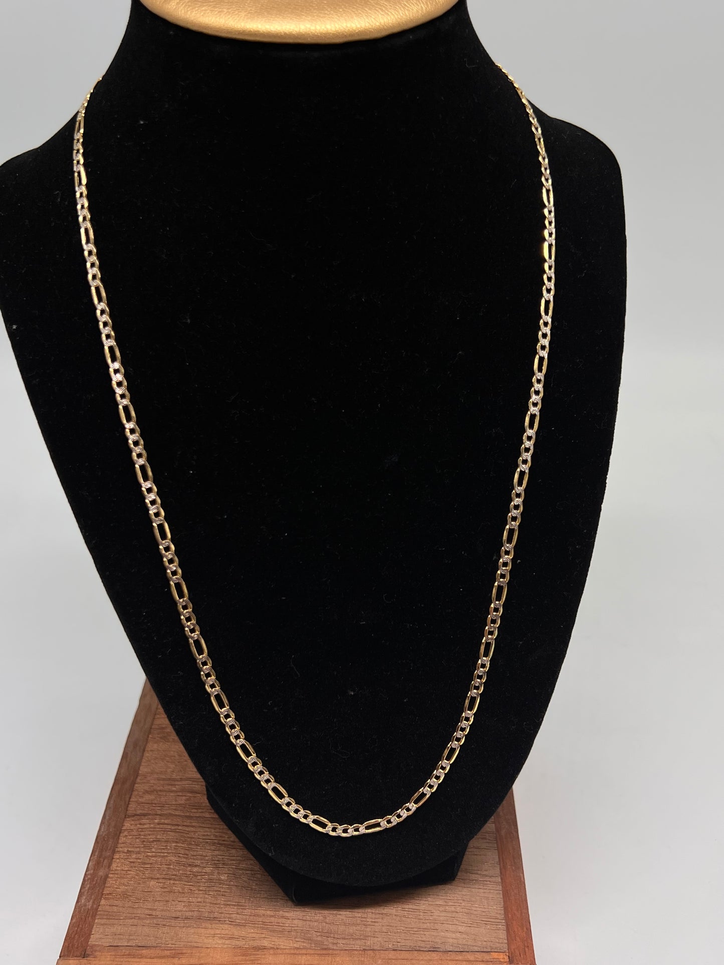 3.5mm diamond cut figaro 22inch