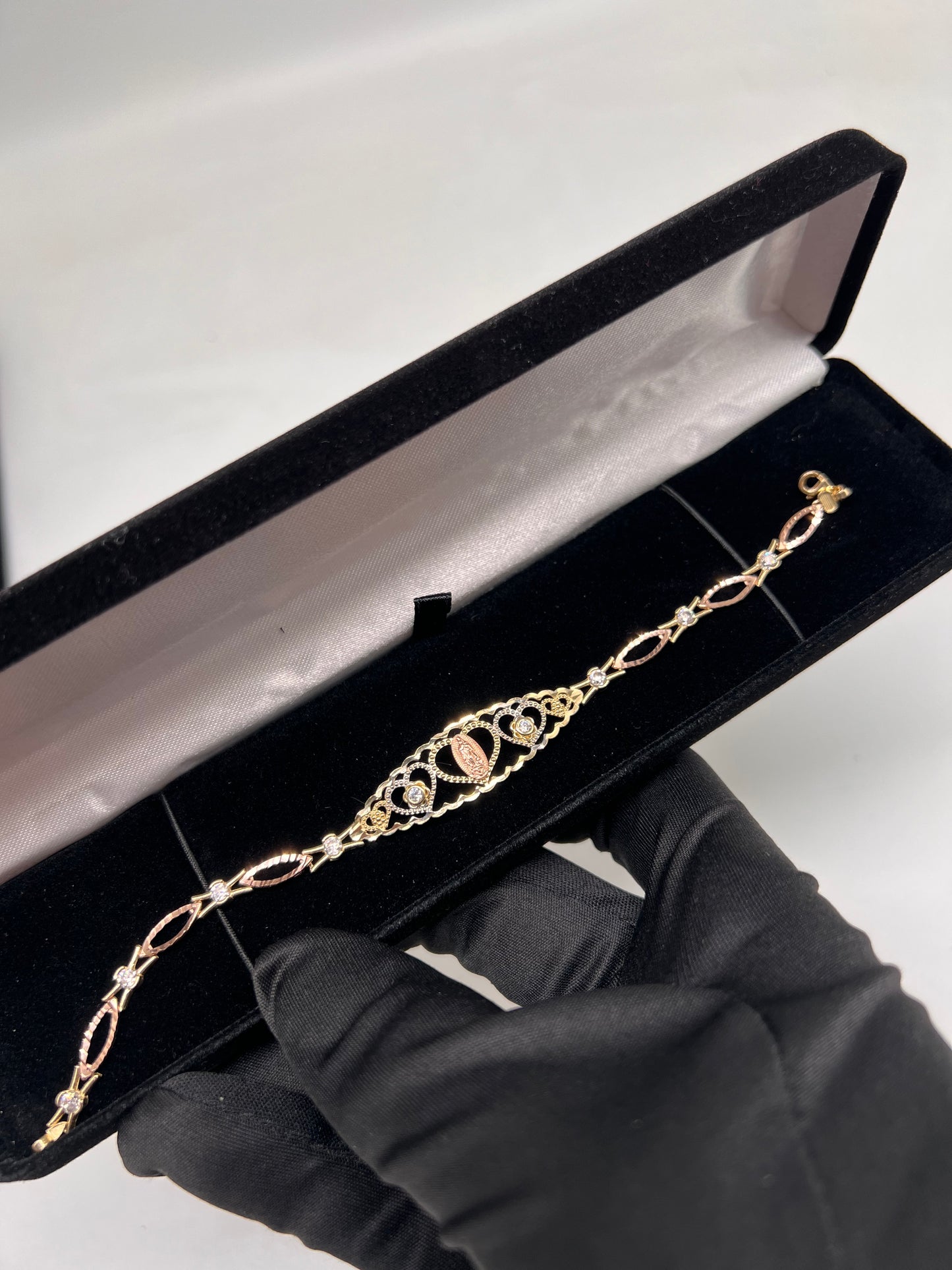 14k real gold virgen Mary bracelet