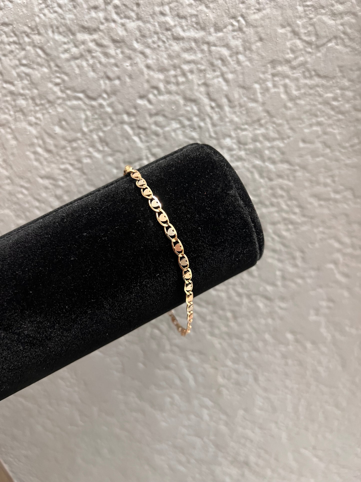14k real gold tri color heart bracelet