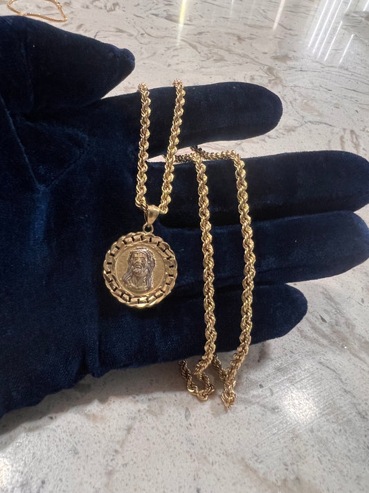 10k real gold Jesus chainset