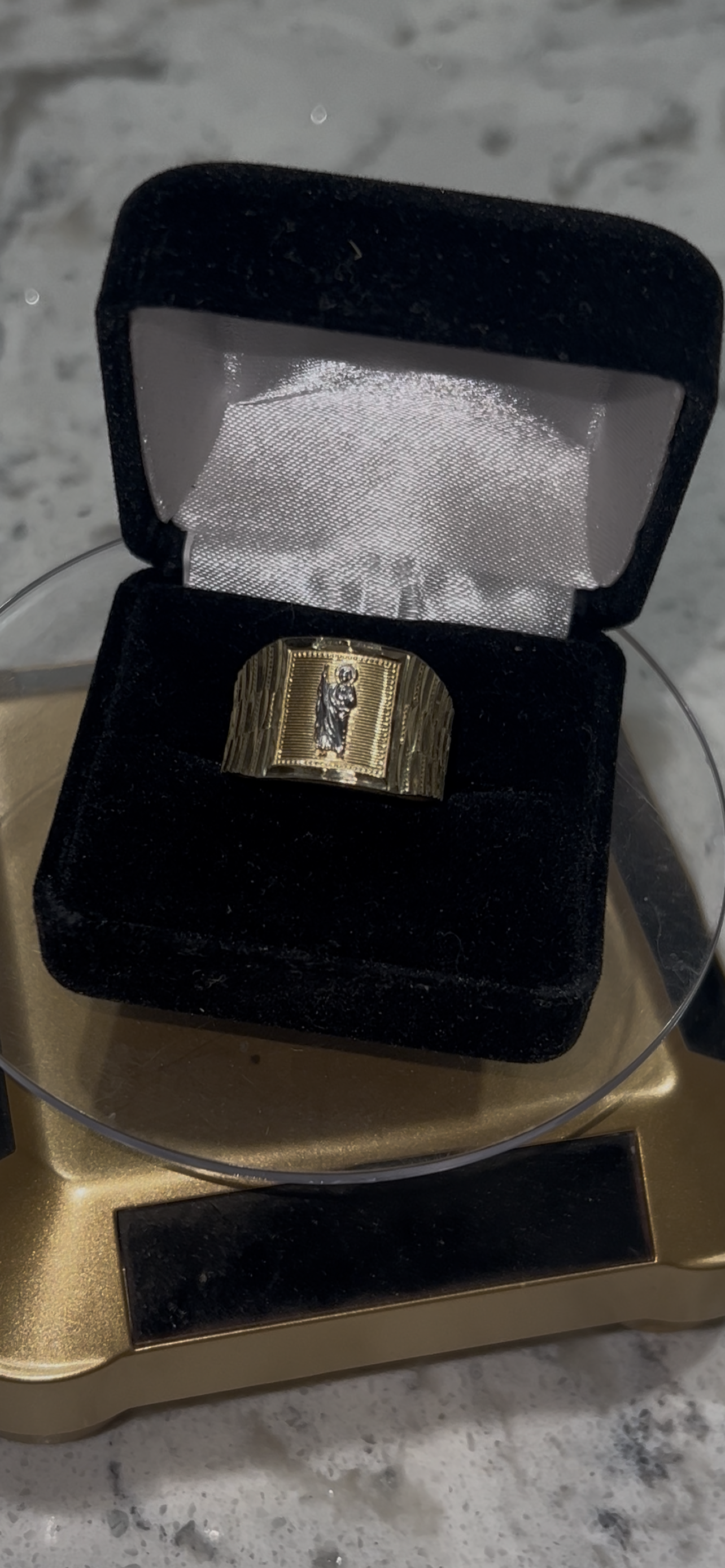 14k real gold San Judas ring