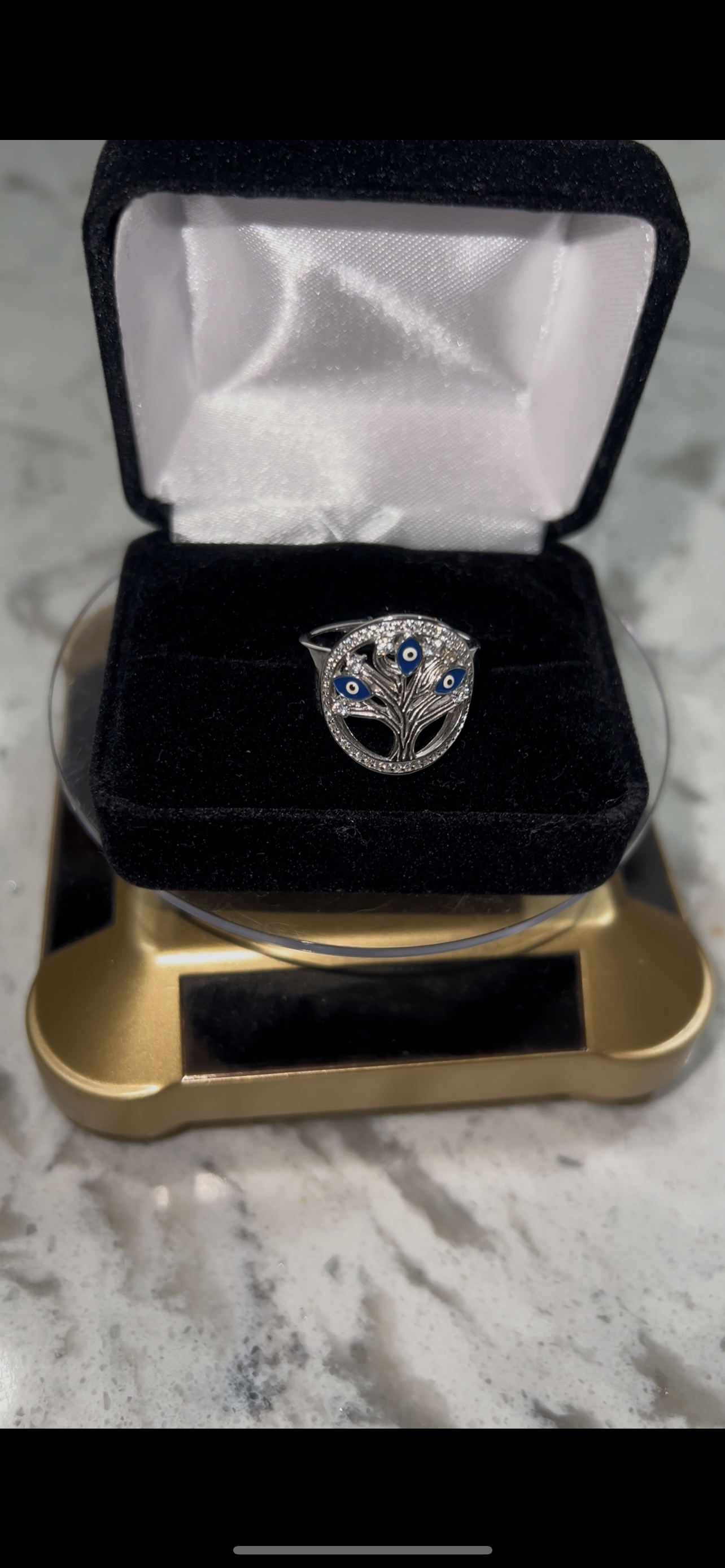 Real silver tree of life ring