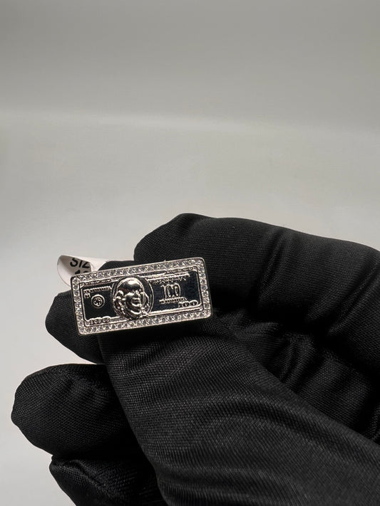 100bill single finger ring real silver