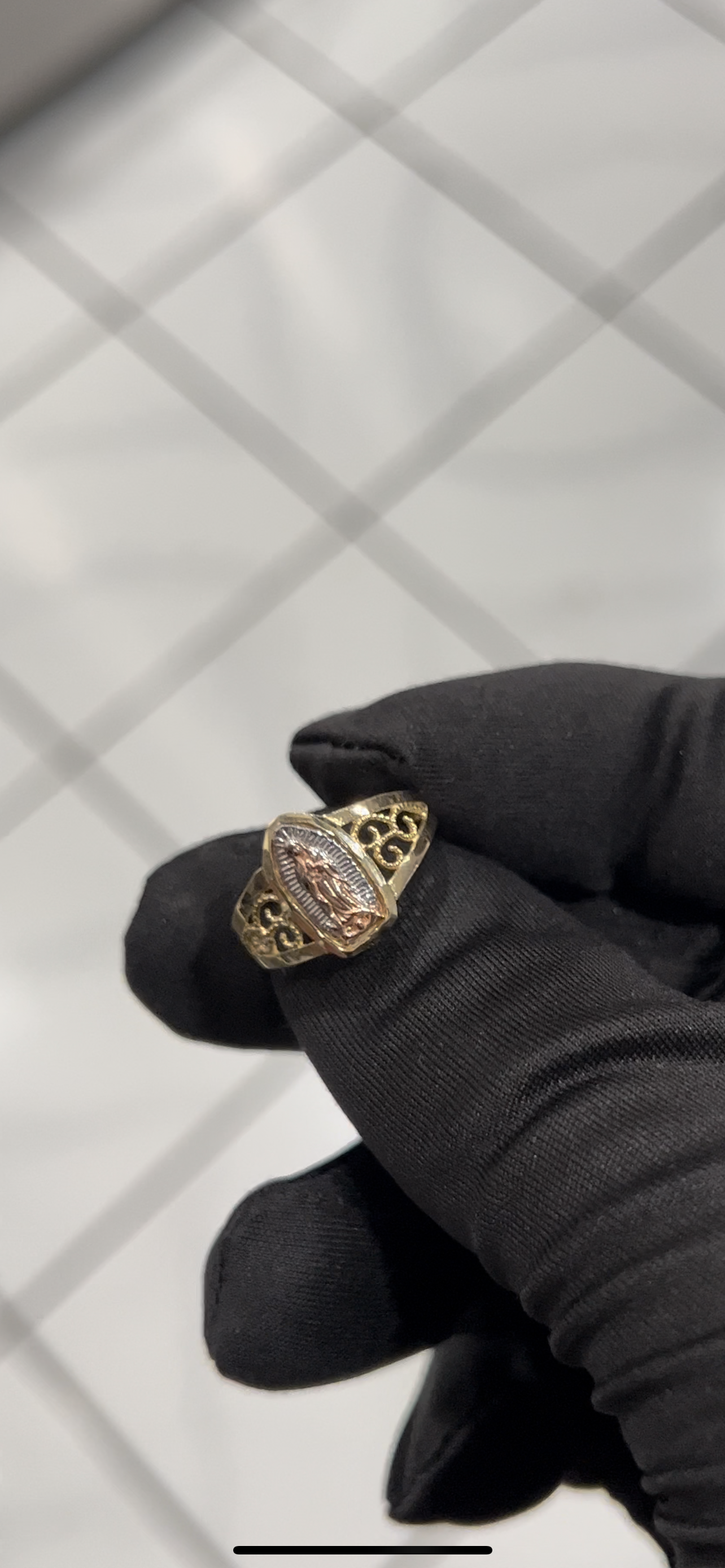 Virgen Mary ring real gold 14k