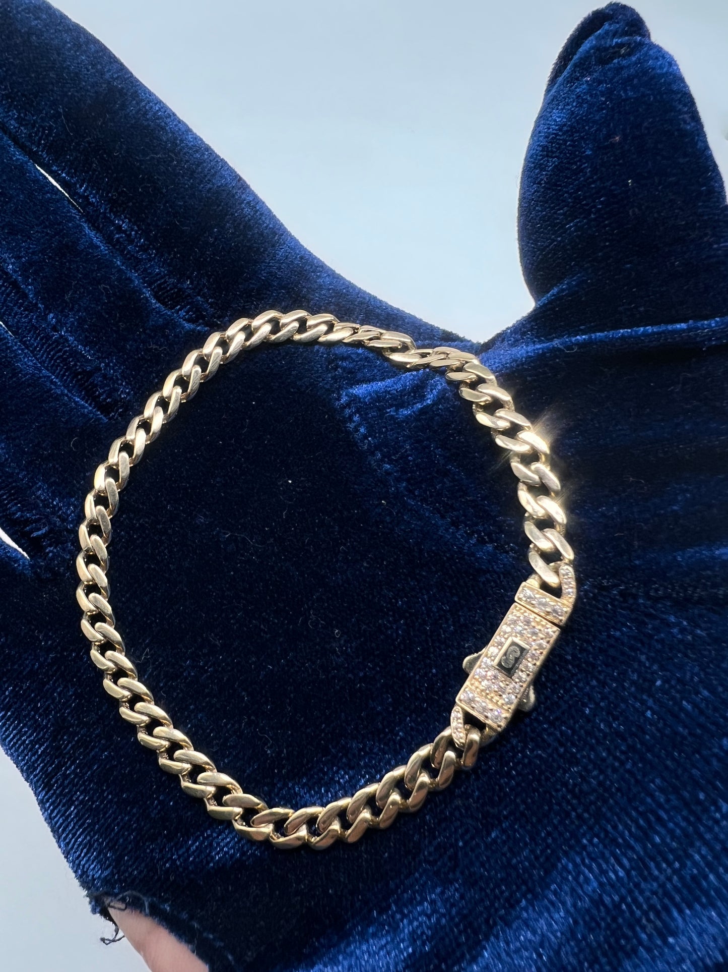 Mini cuban Bracelet 14k real gold