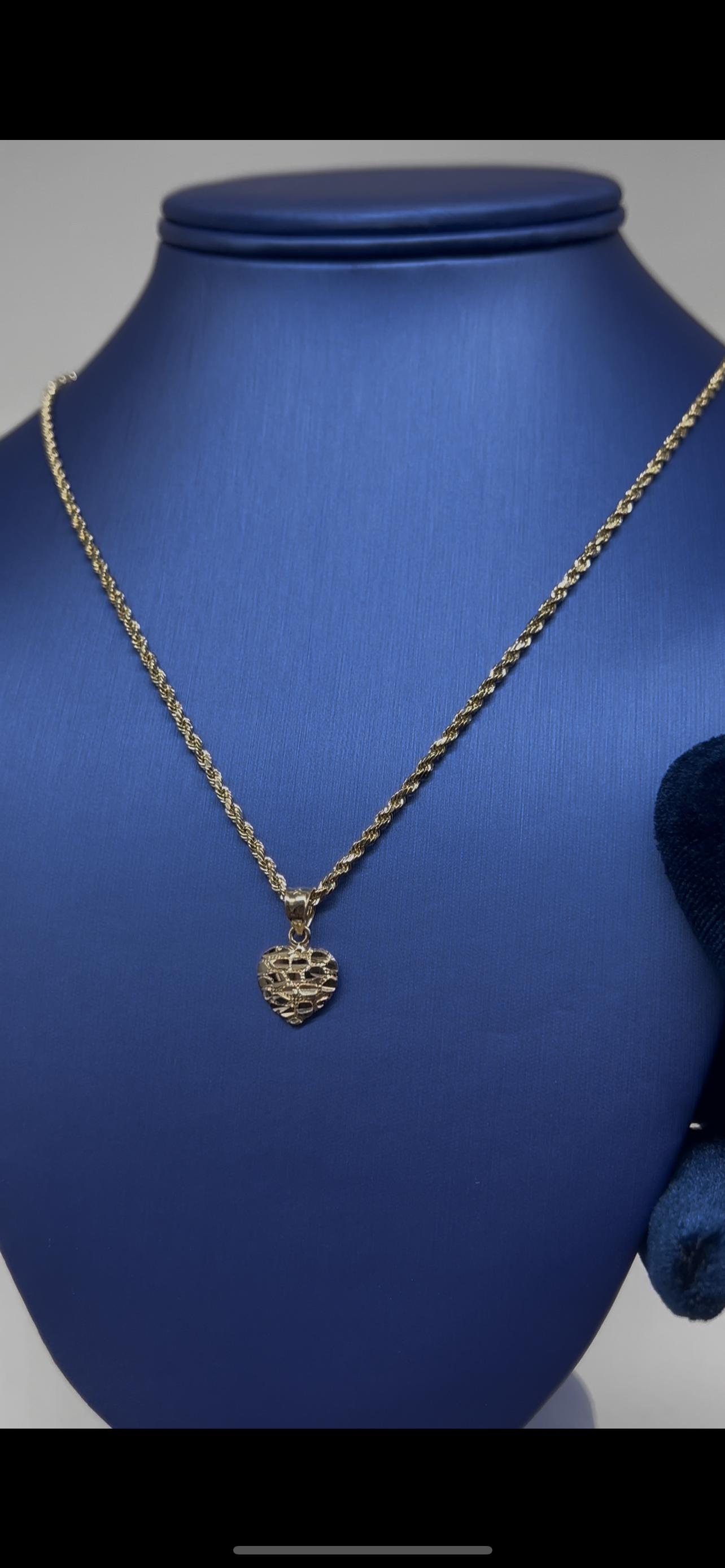 14k real gold heart nugget set