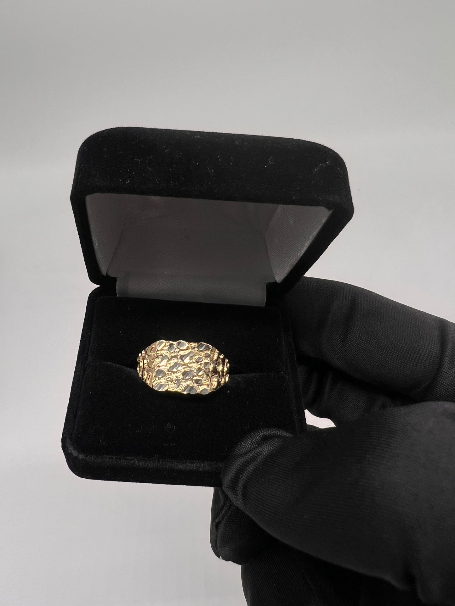 Medium nugget ring 14k real gold