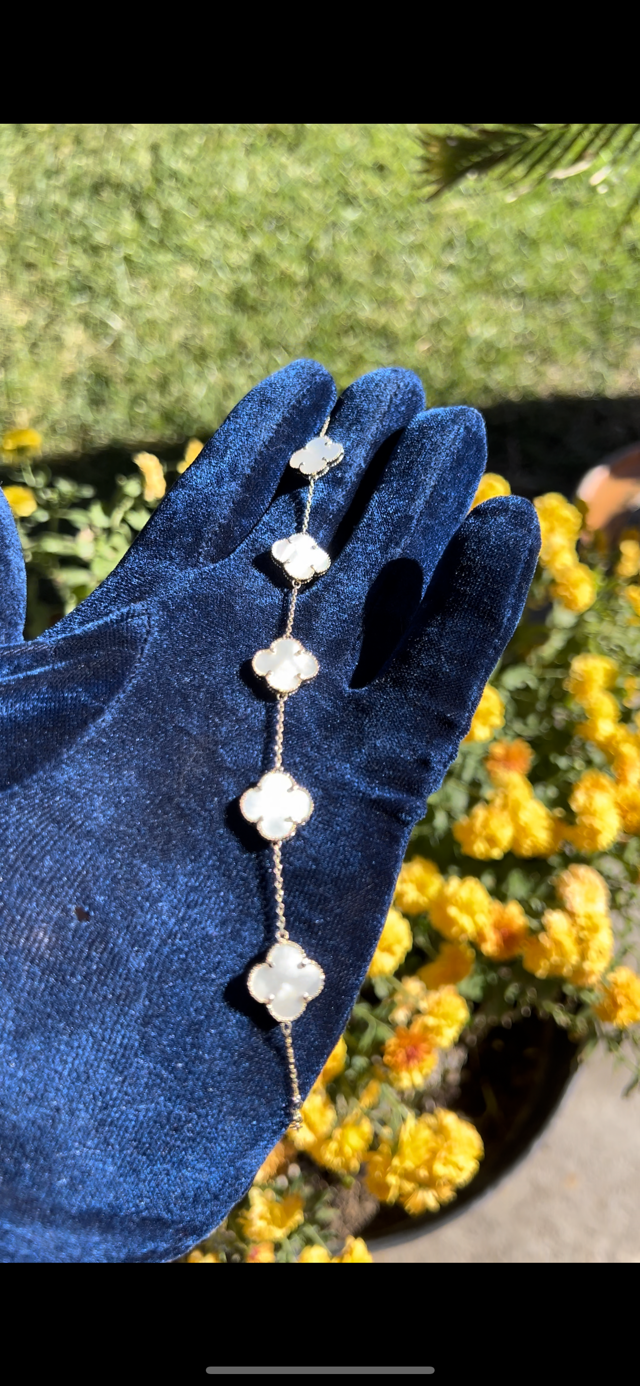 14k real gold mother of pearl edition🍀 van Cleef