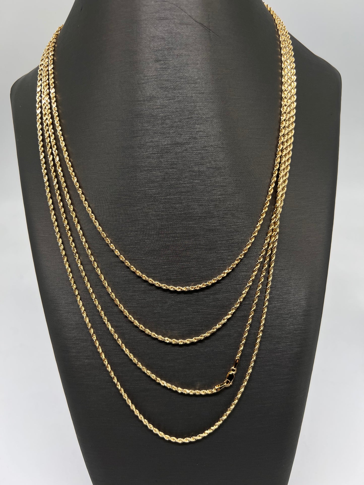 2mm 14k real gold rope chains
