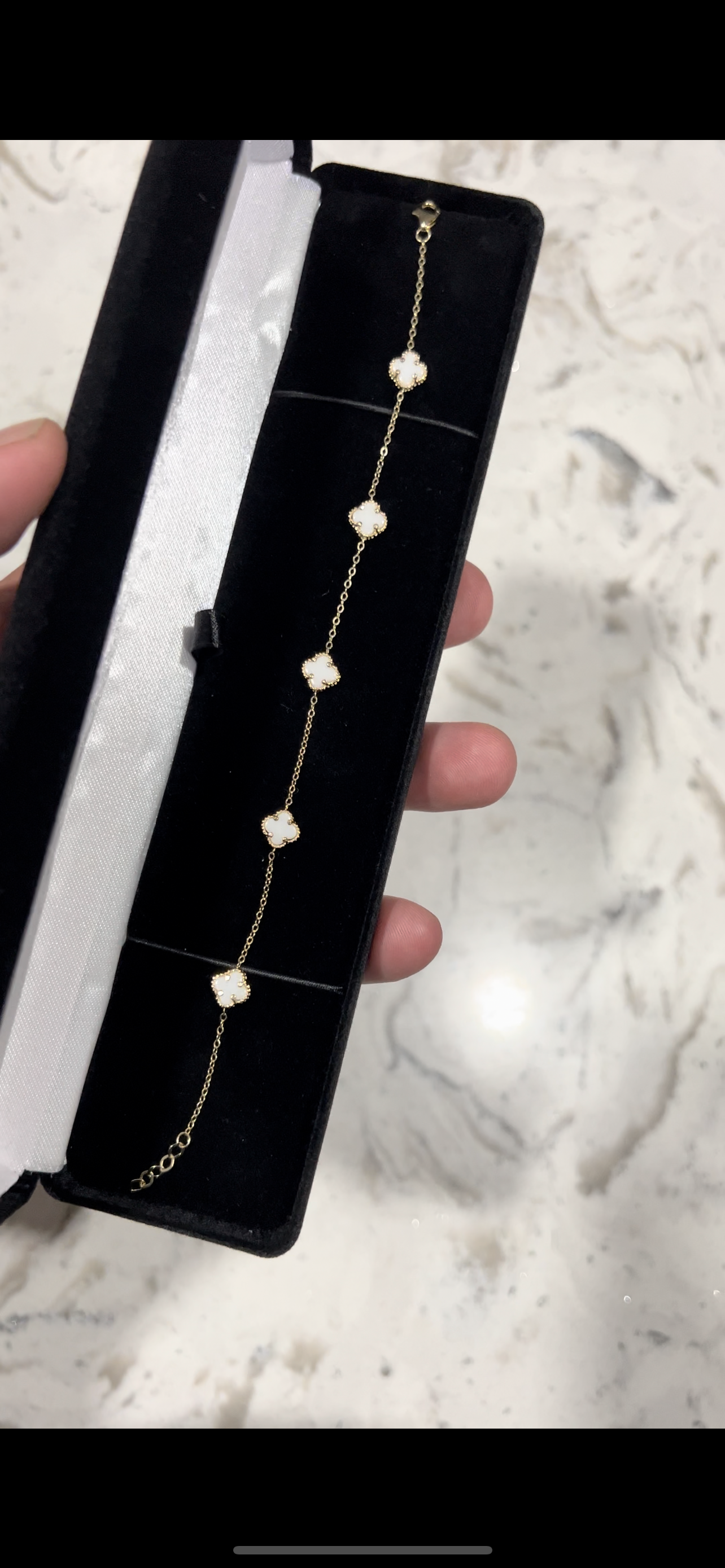 14k real gold van Cleef mother of pearl