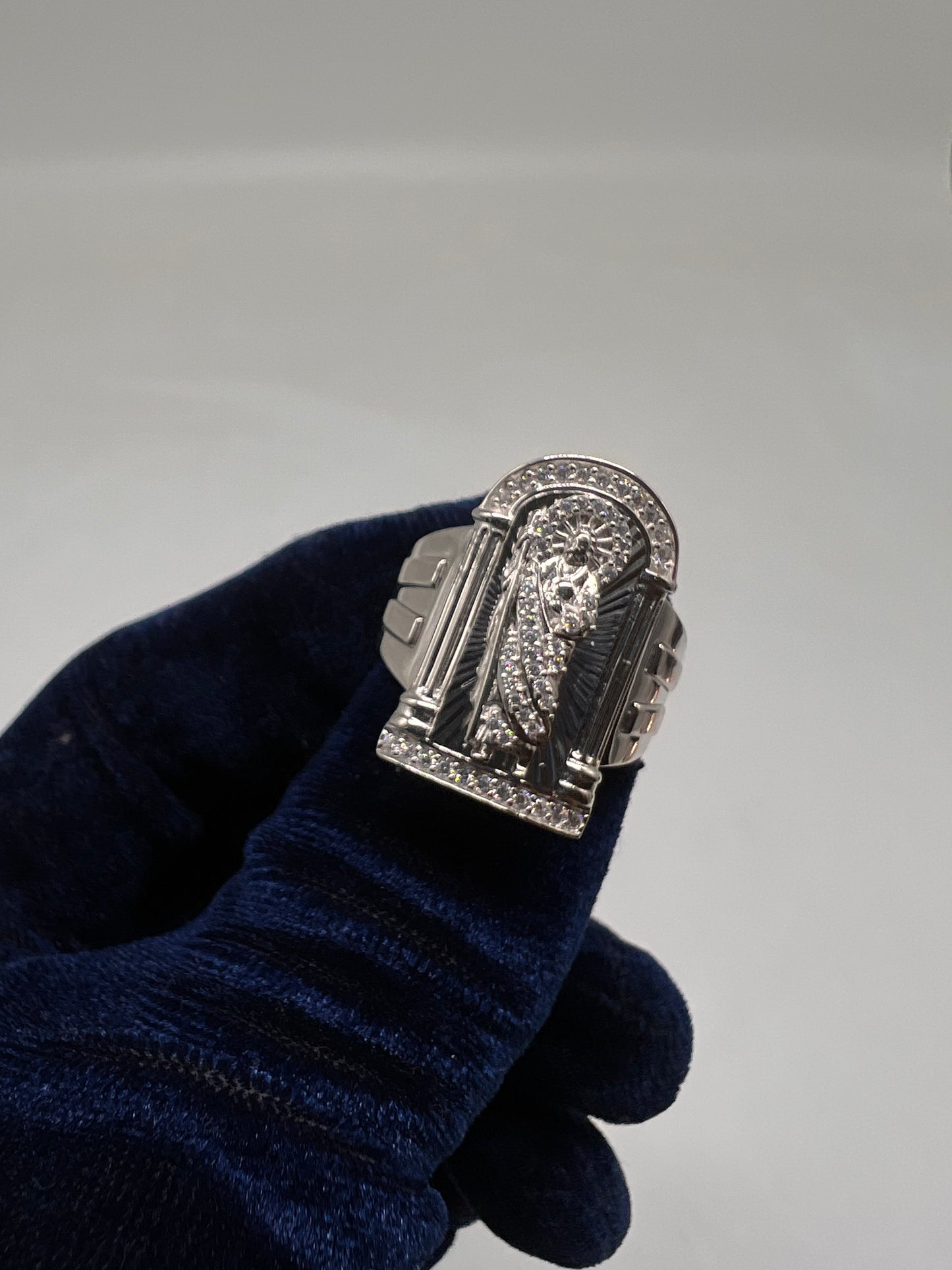 San Judas ring real silver