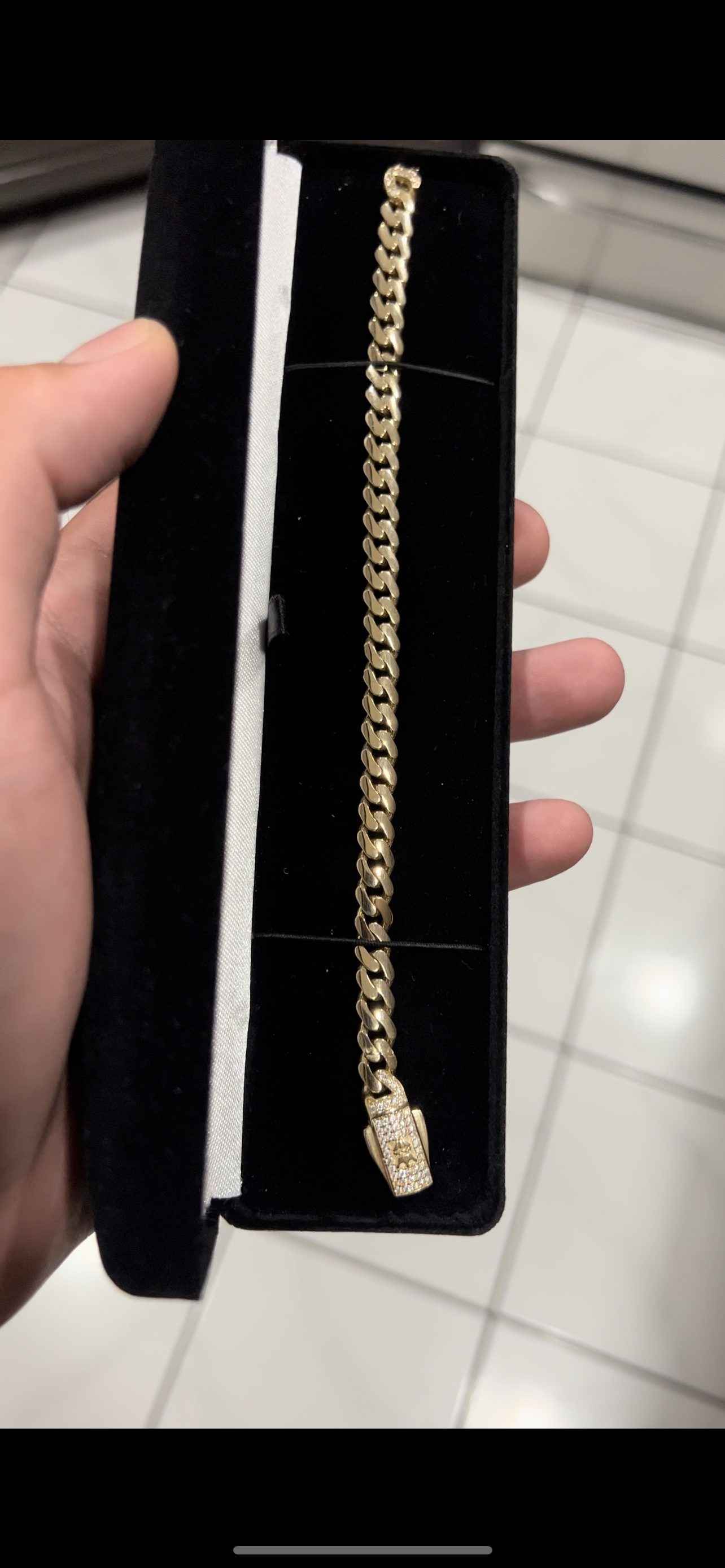 6mm 14k real gold cuban bracelet