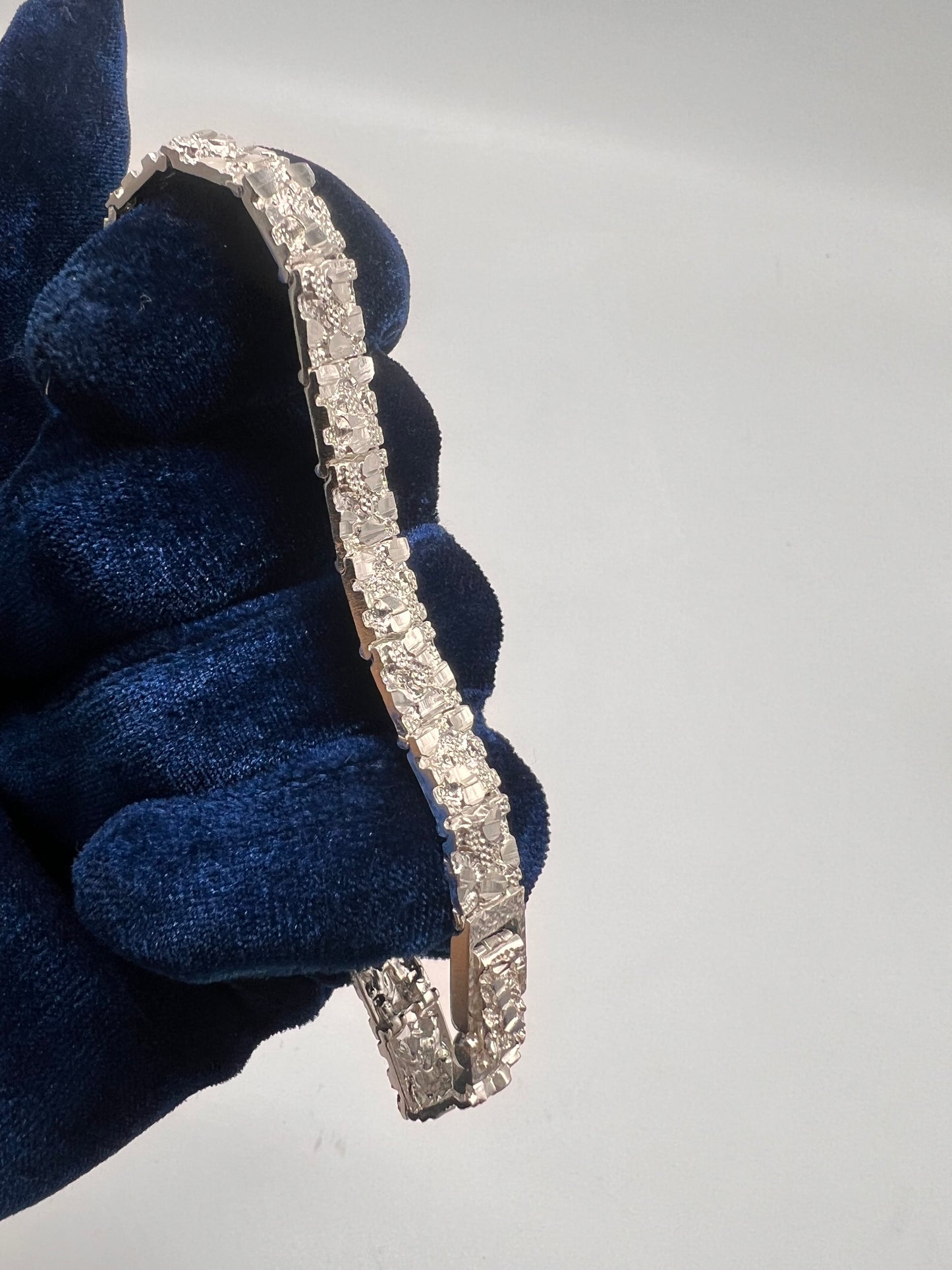 6mm nugget bracelet real silver