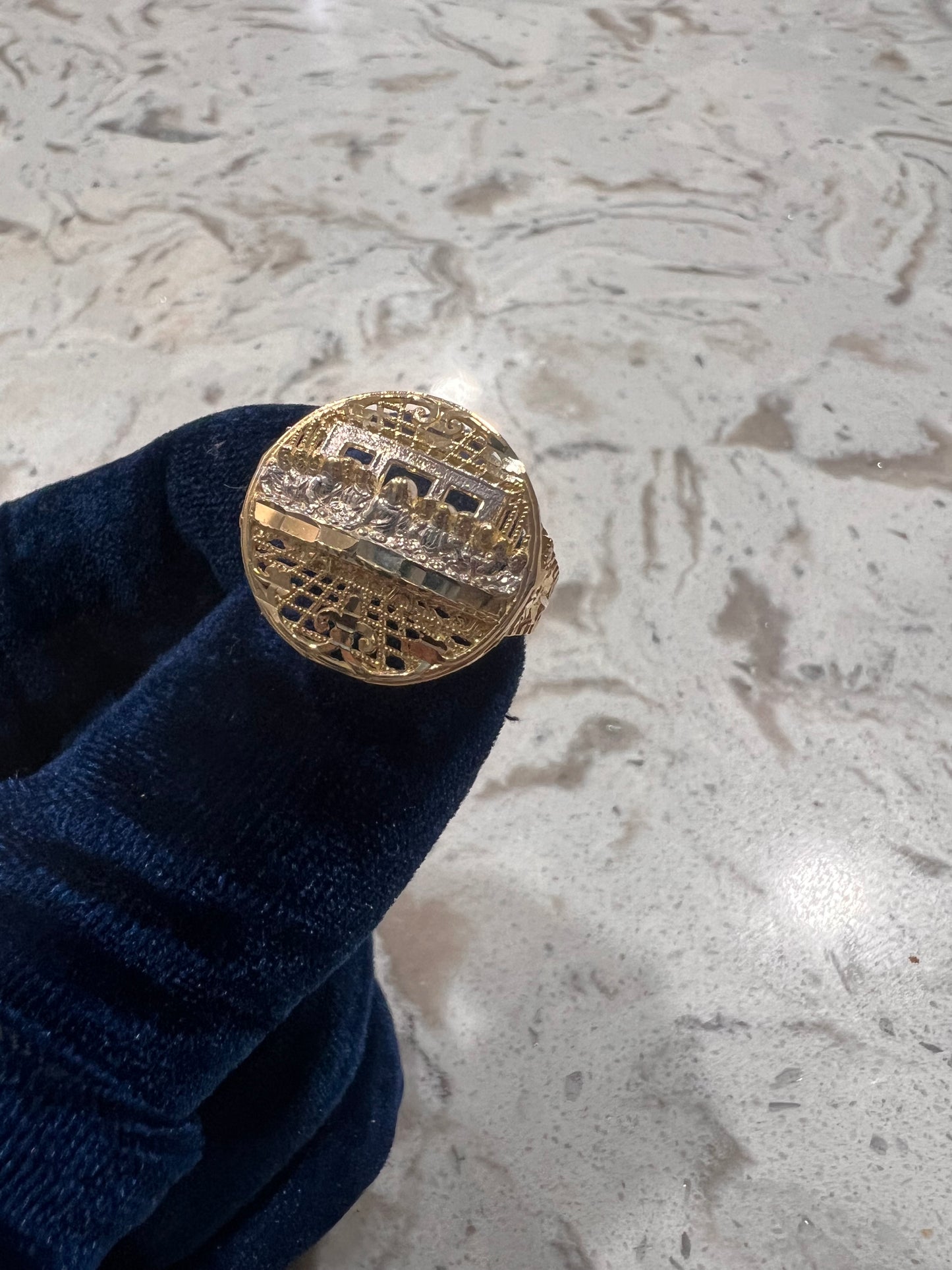 10k real gold last supper ring