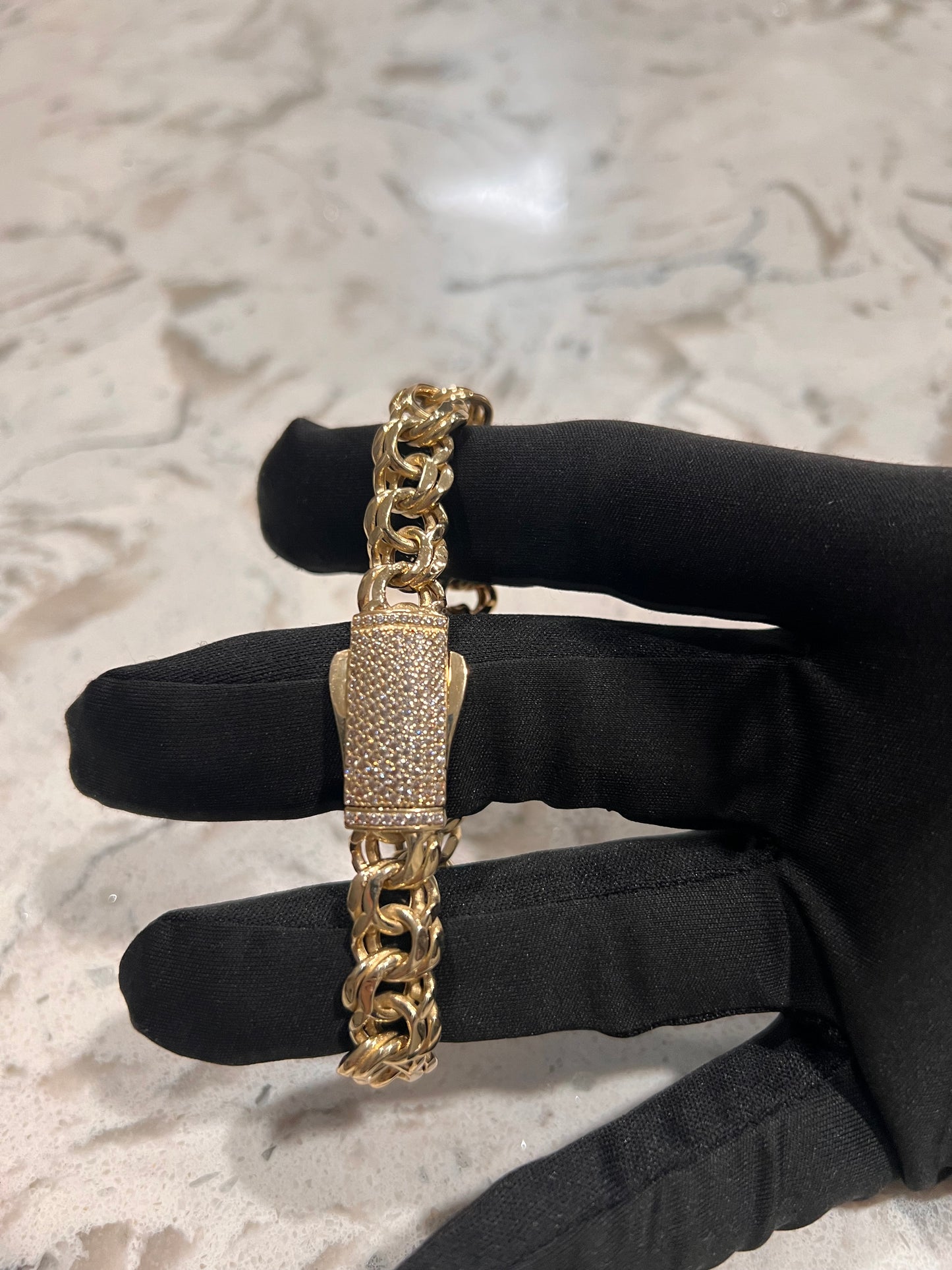 Chino link 14k real gold bracelet