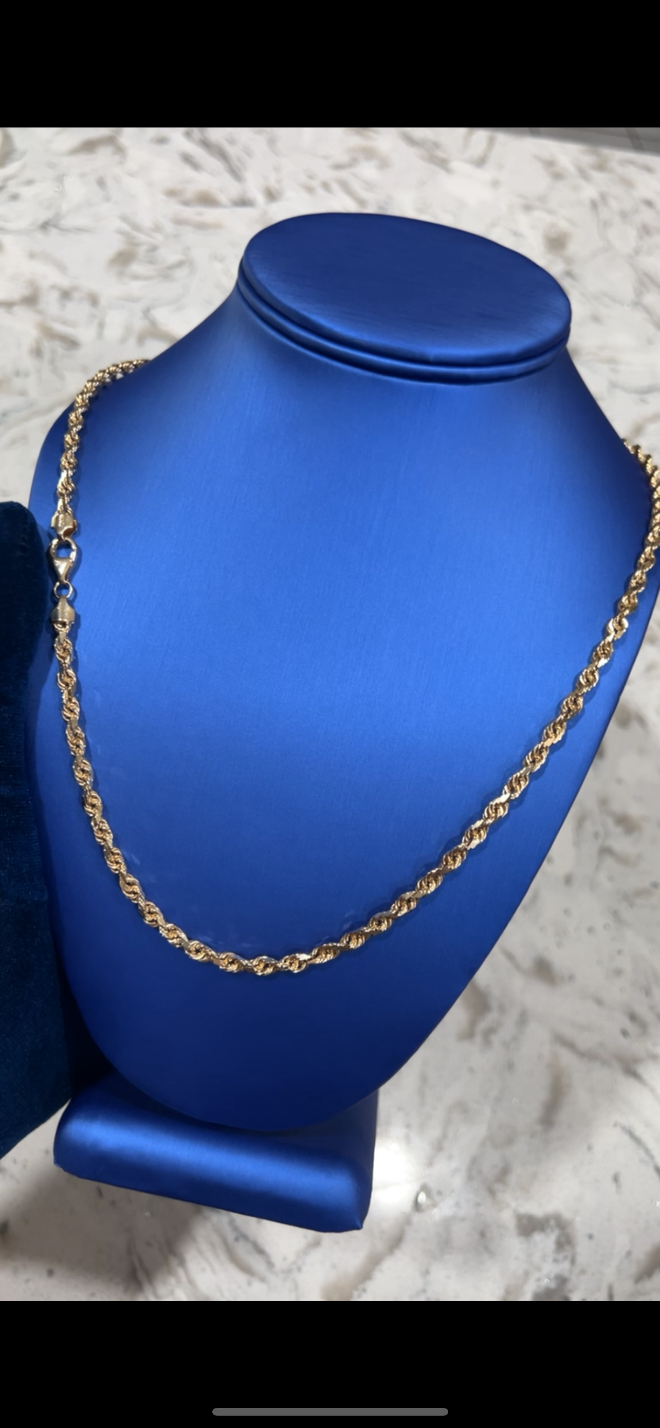 14k 4mm solid 24 inch rope chain