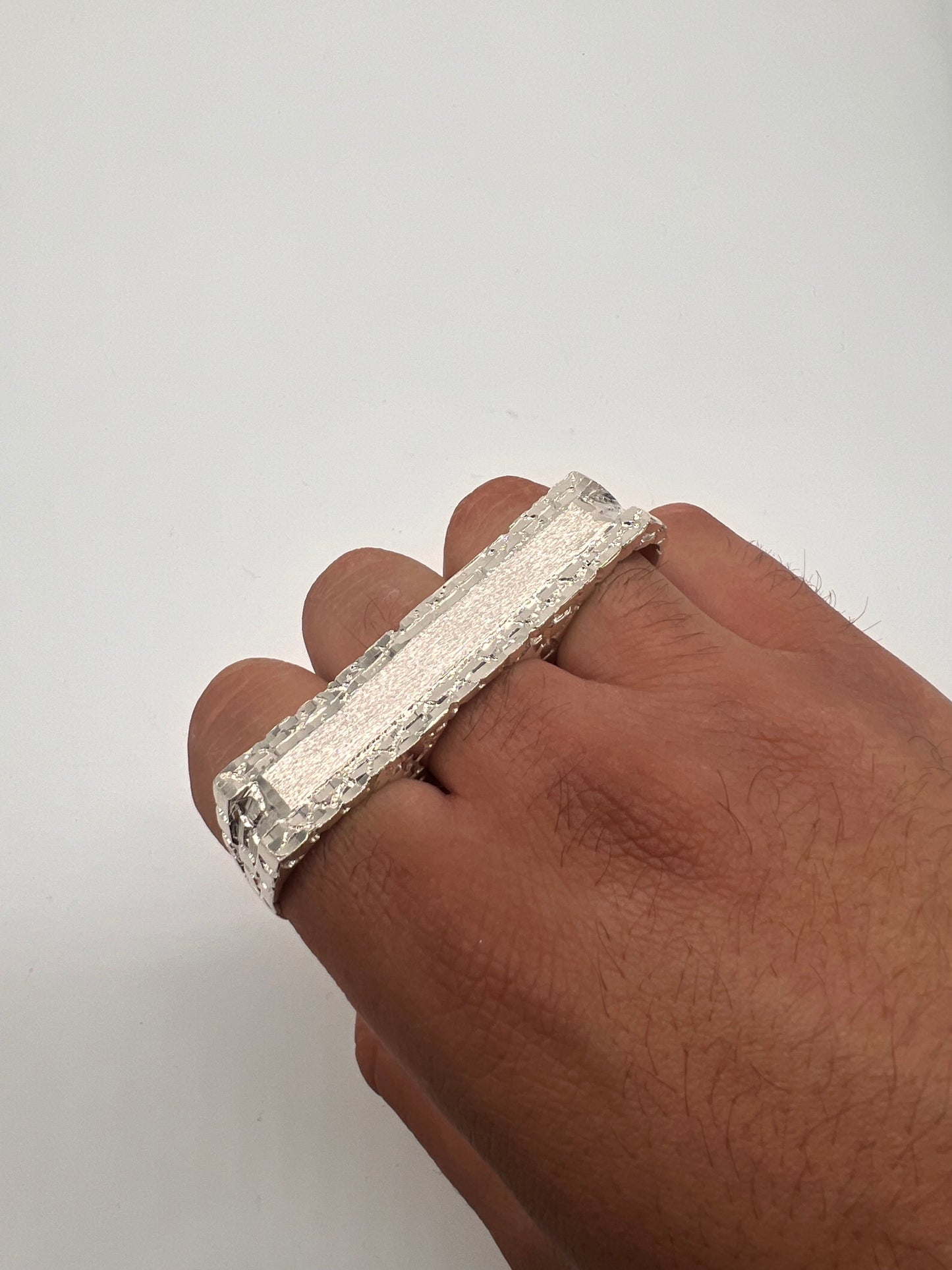 3 Finger Nugget ring Real silver
