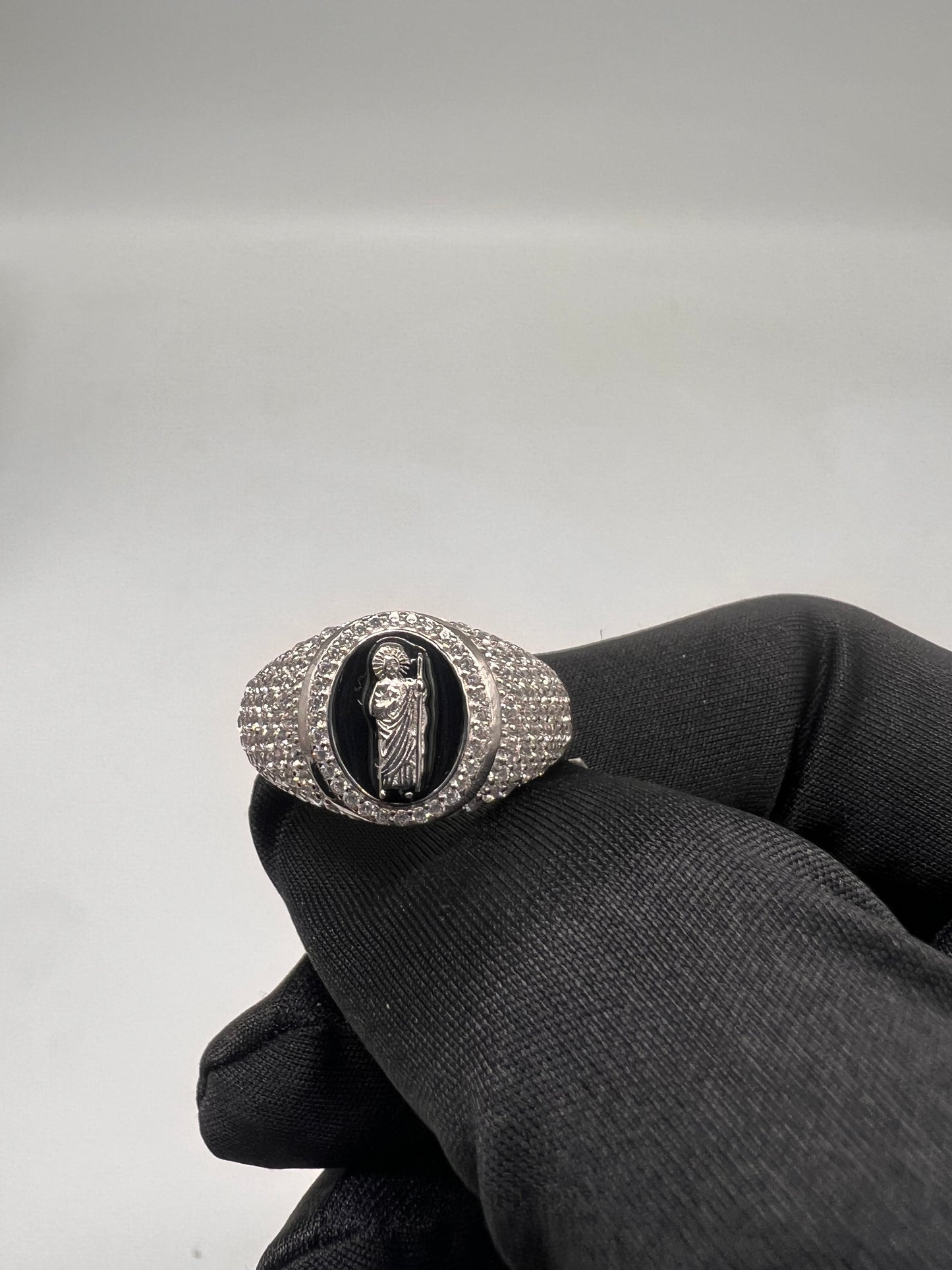 San Judas ring real silver