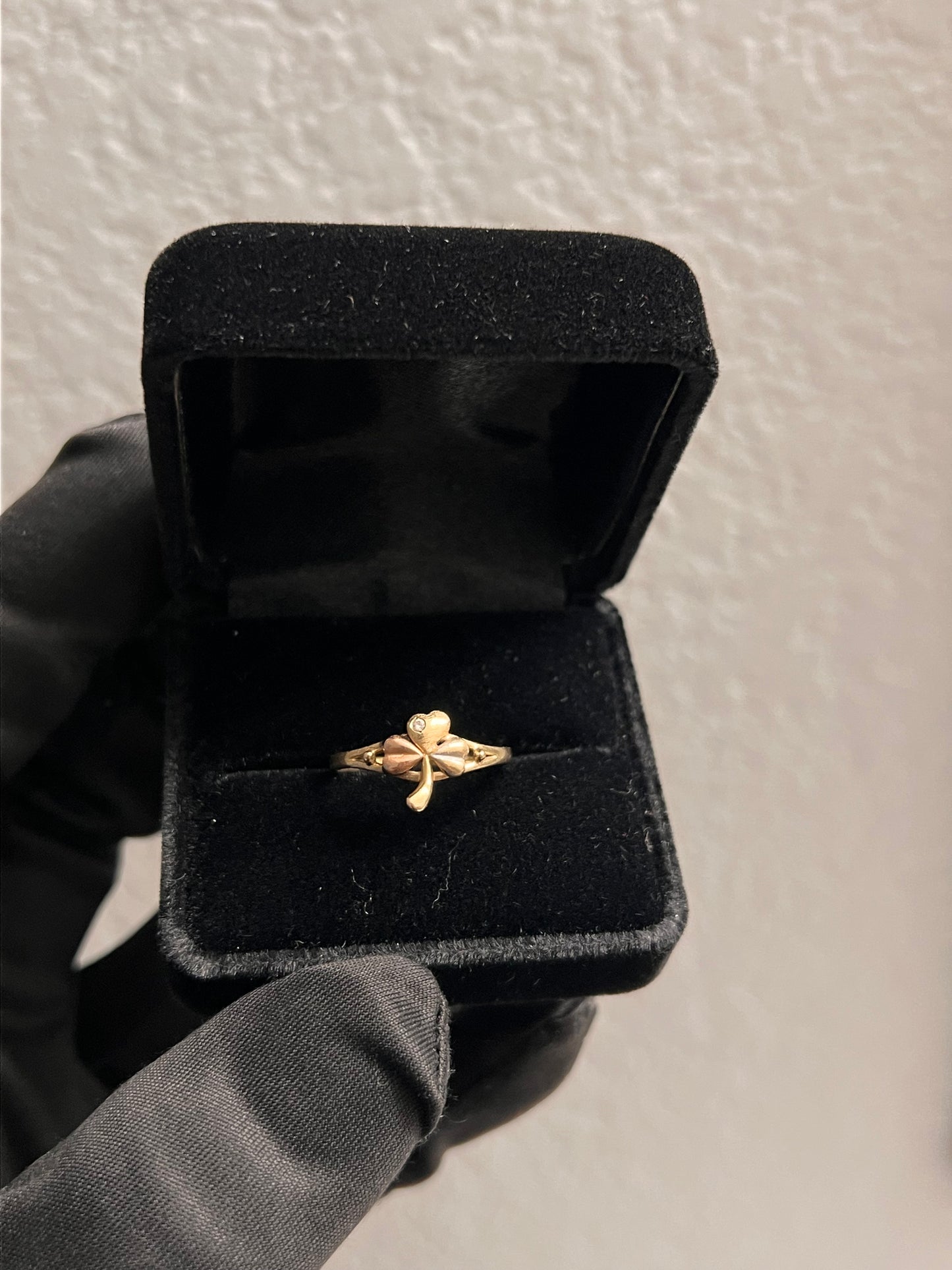 14k real gold clover ring