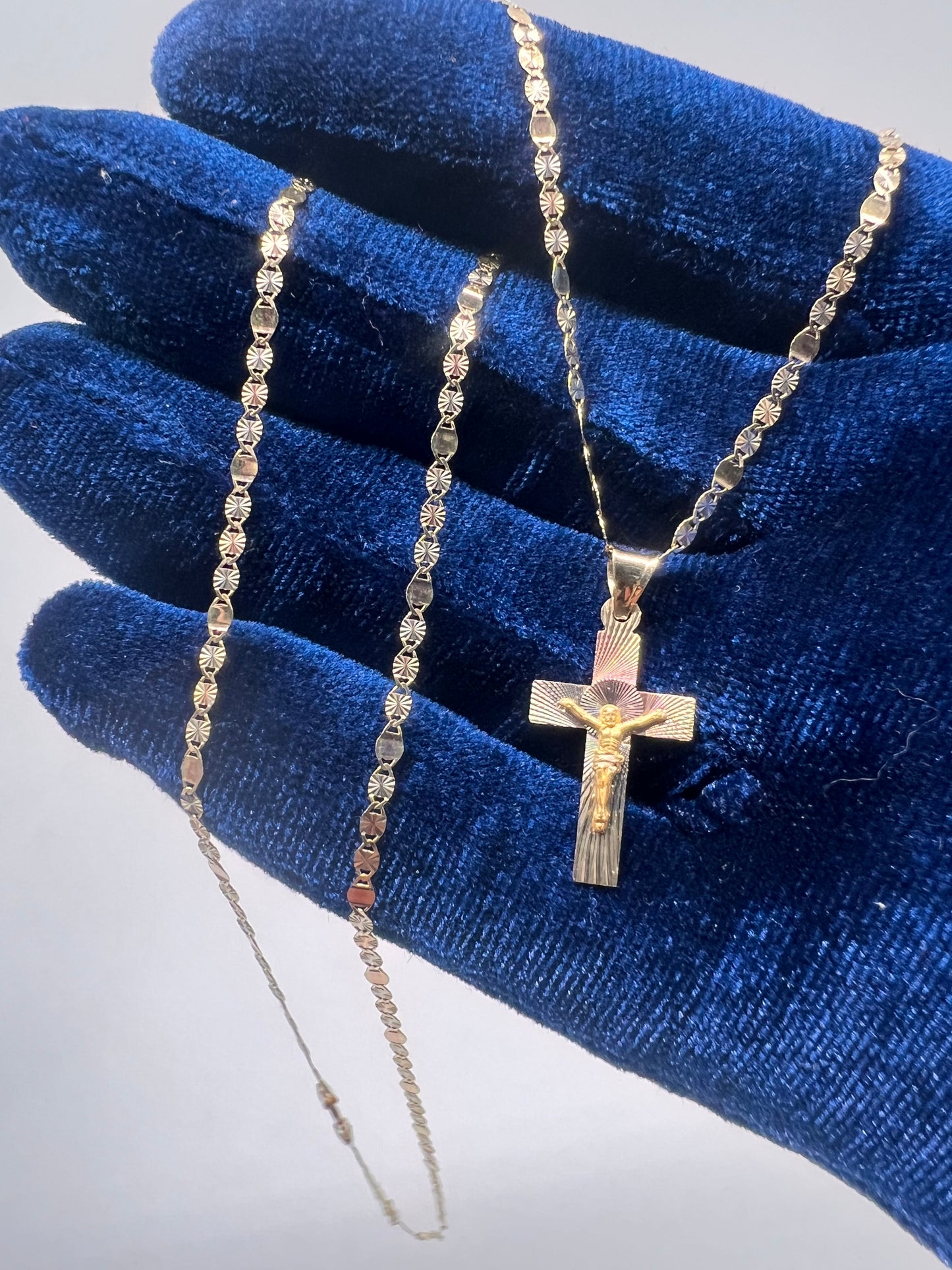 14k real gold small cross set