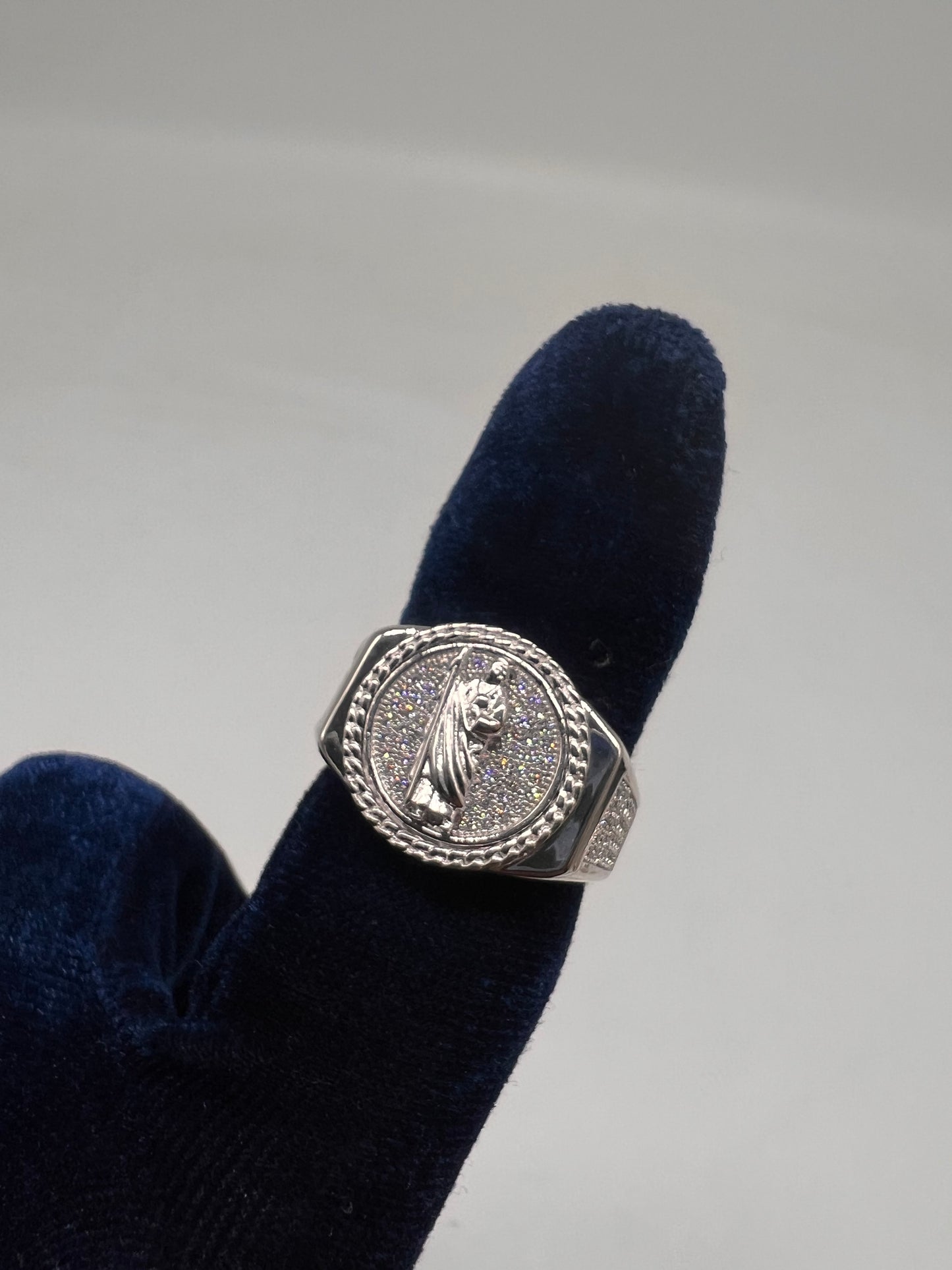 San Judas ring real silver