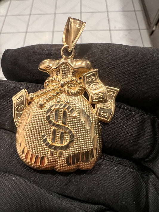 10k real gold large money bag