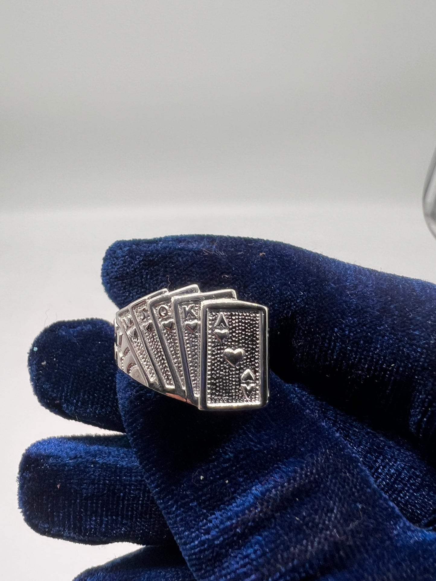 Cards ring real silver
