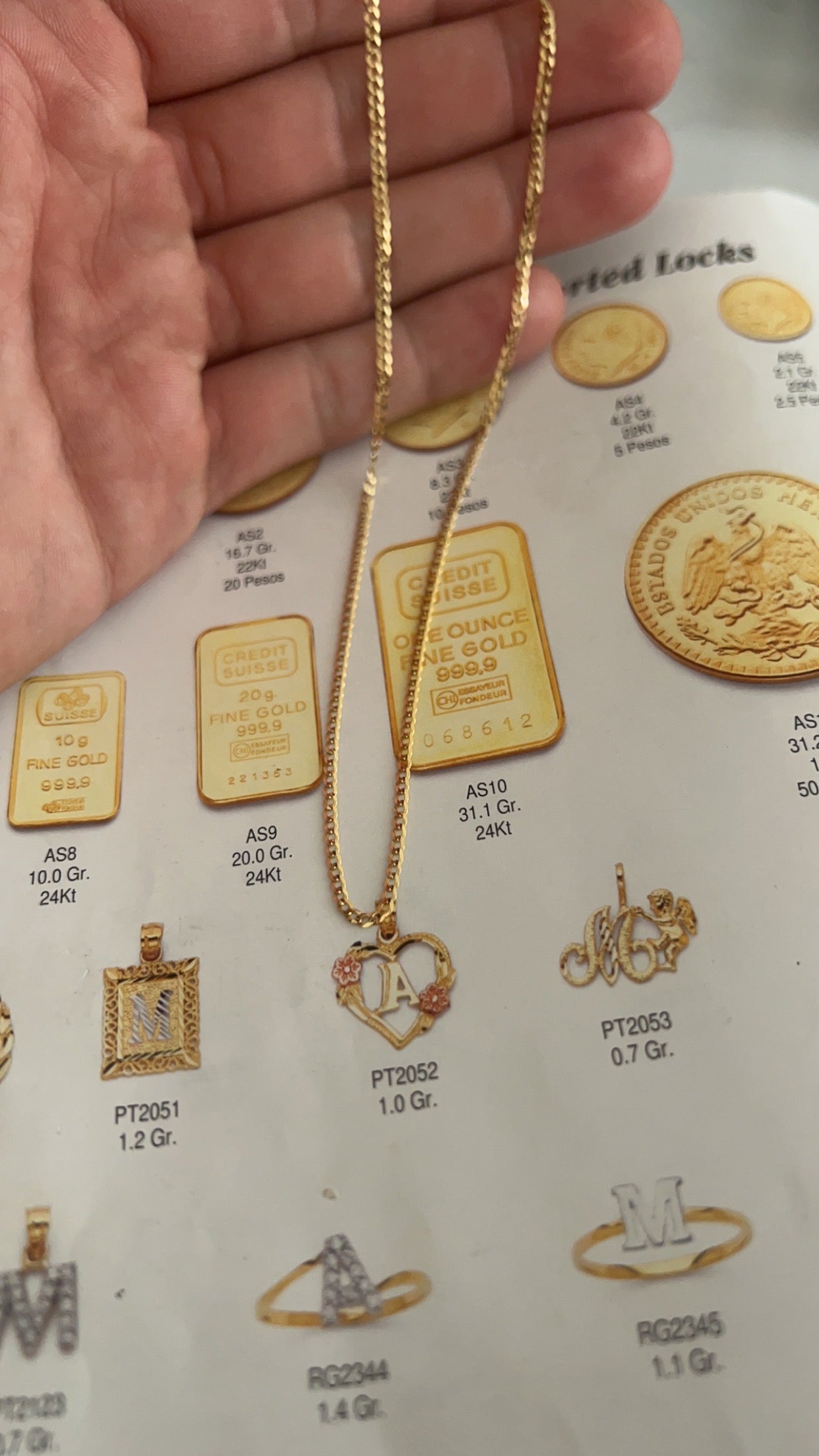 14k real gold Heart initial Chainset