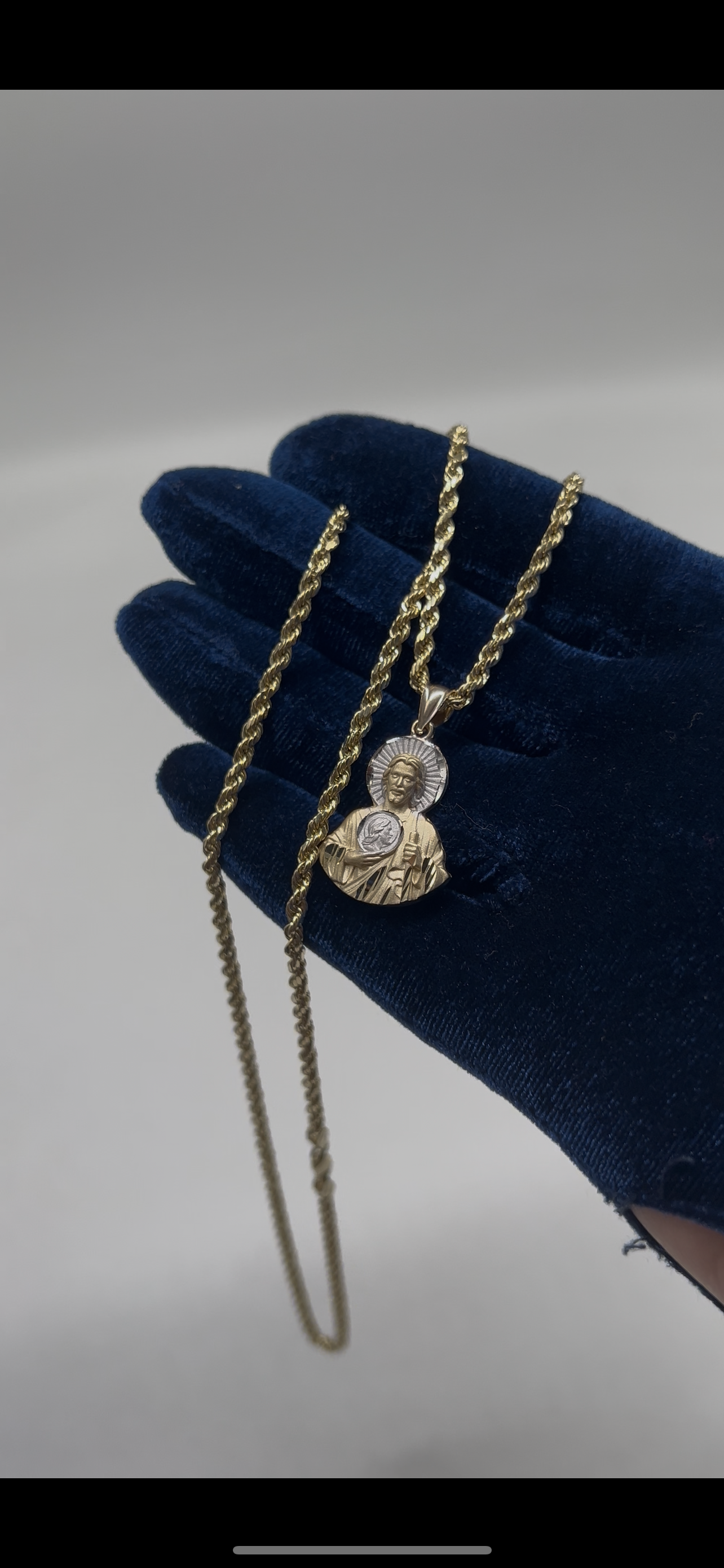 14k real gold San Judas set
