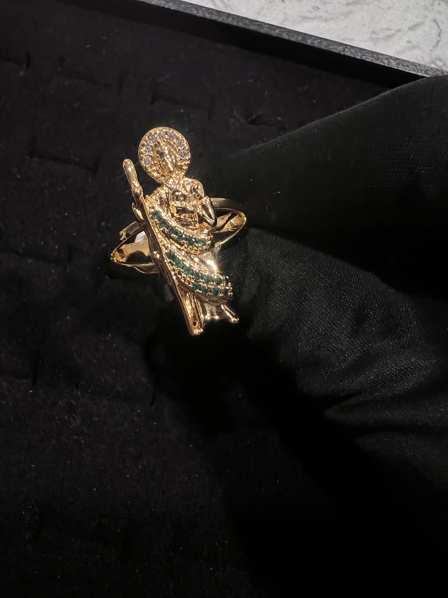 San Judas ring oro laminado, gold plated