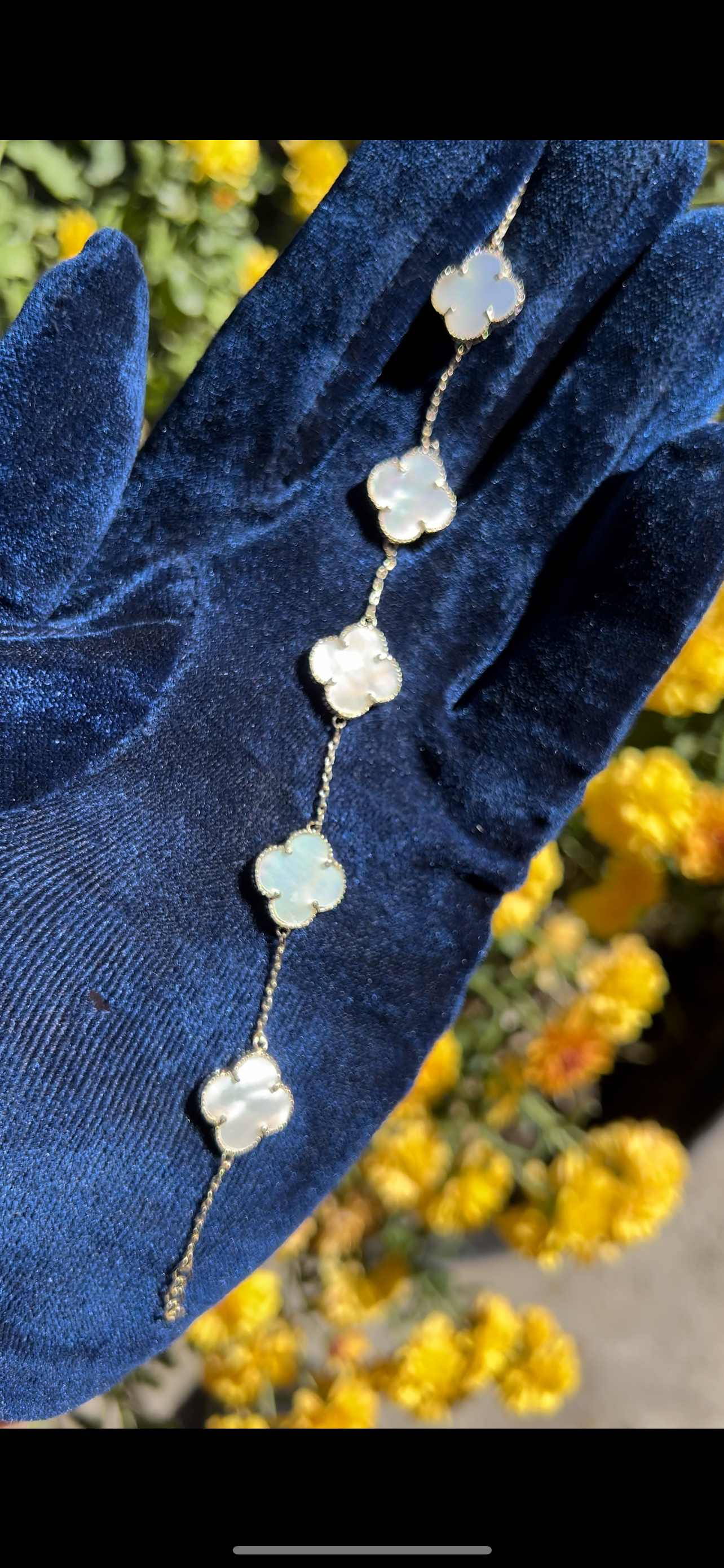 14k real gold mother of pearl edition🍀 van Cleef