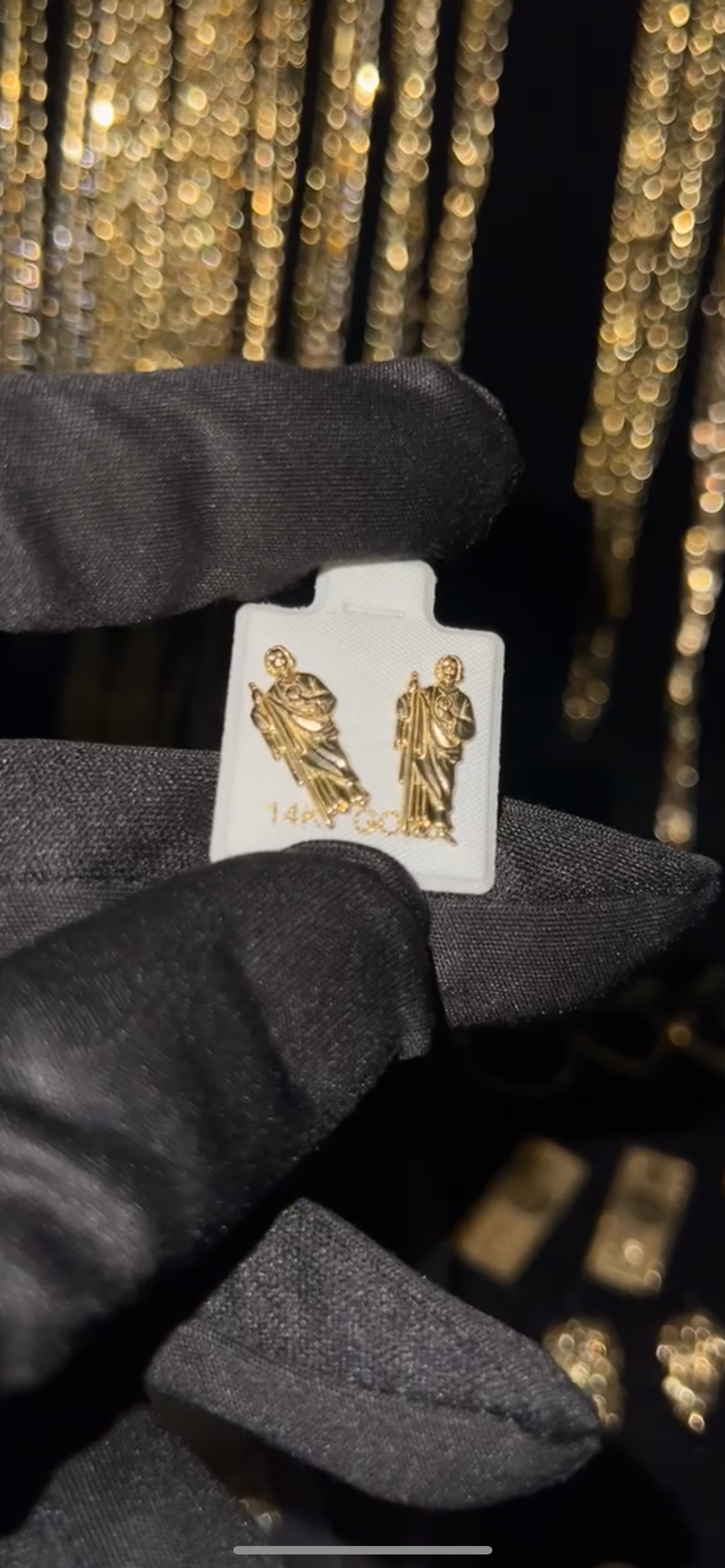 San Judas 14k real gold earrings