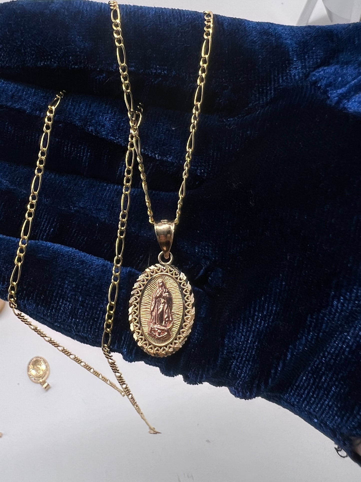 Virgen Mary Chainset 14k real gold