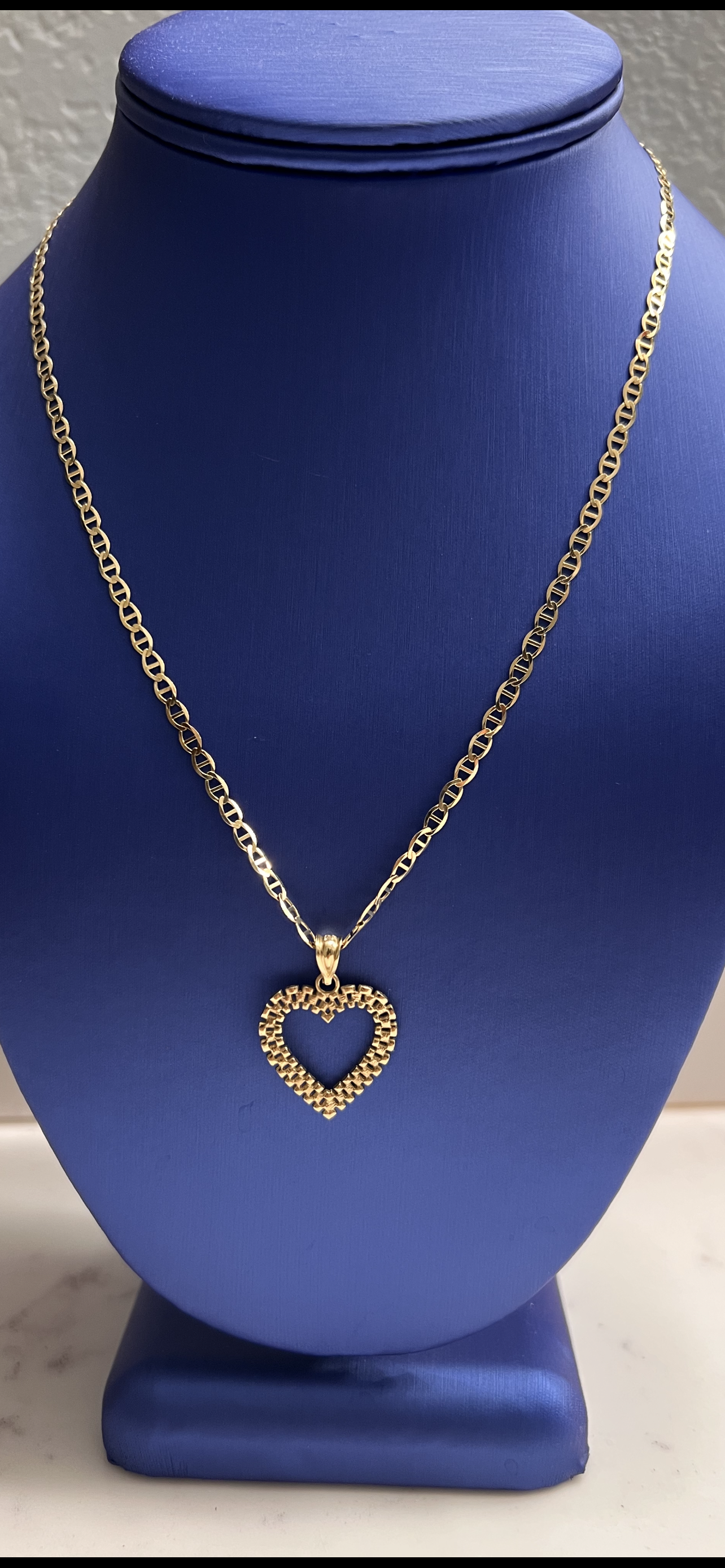 10k Rollie heart set necklace