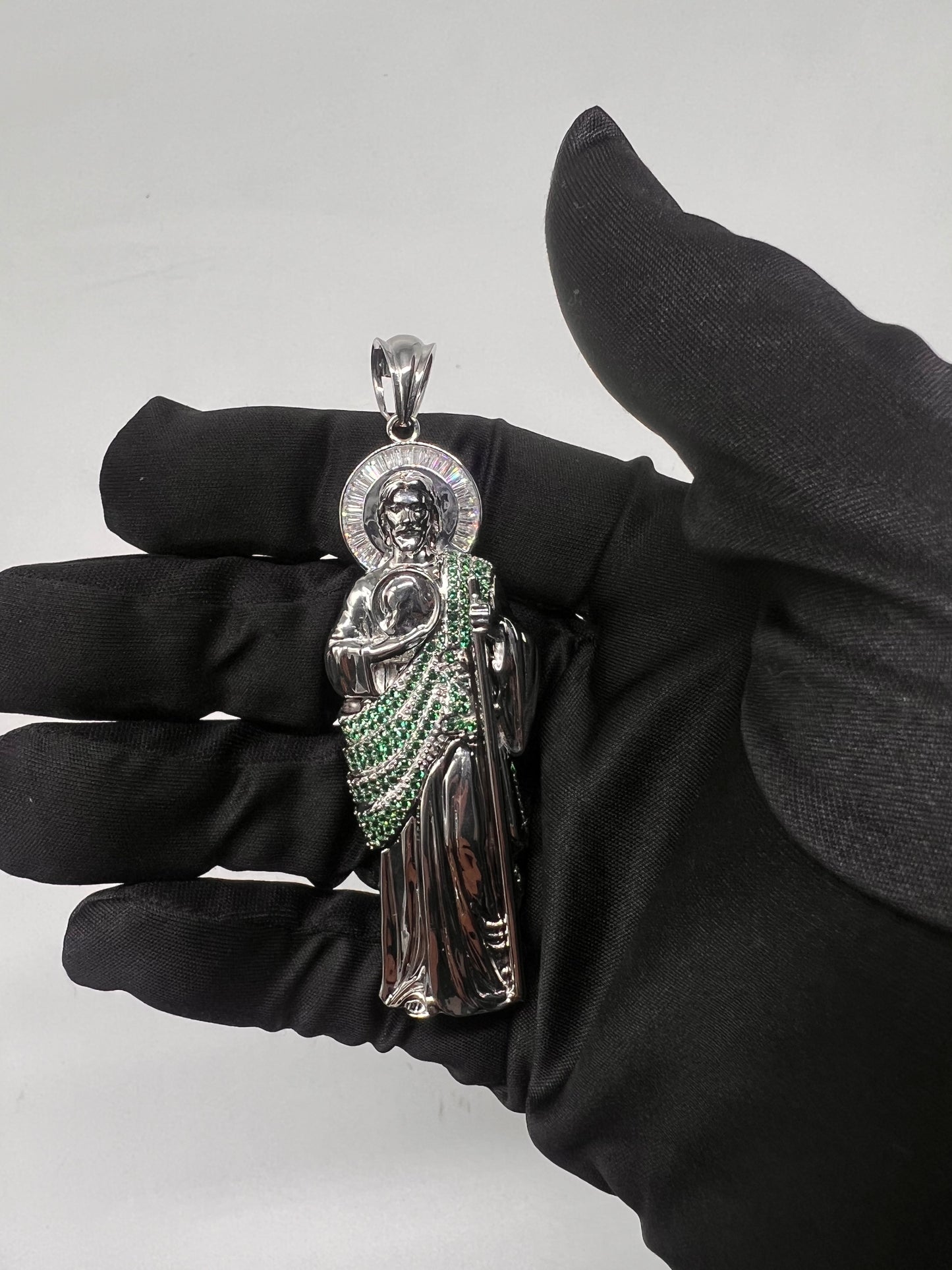 4inch San Judas 3D real silver