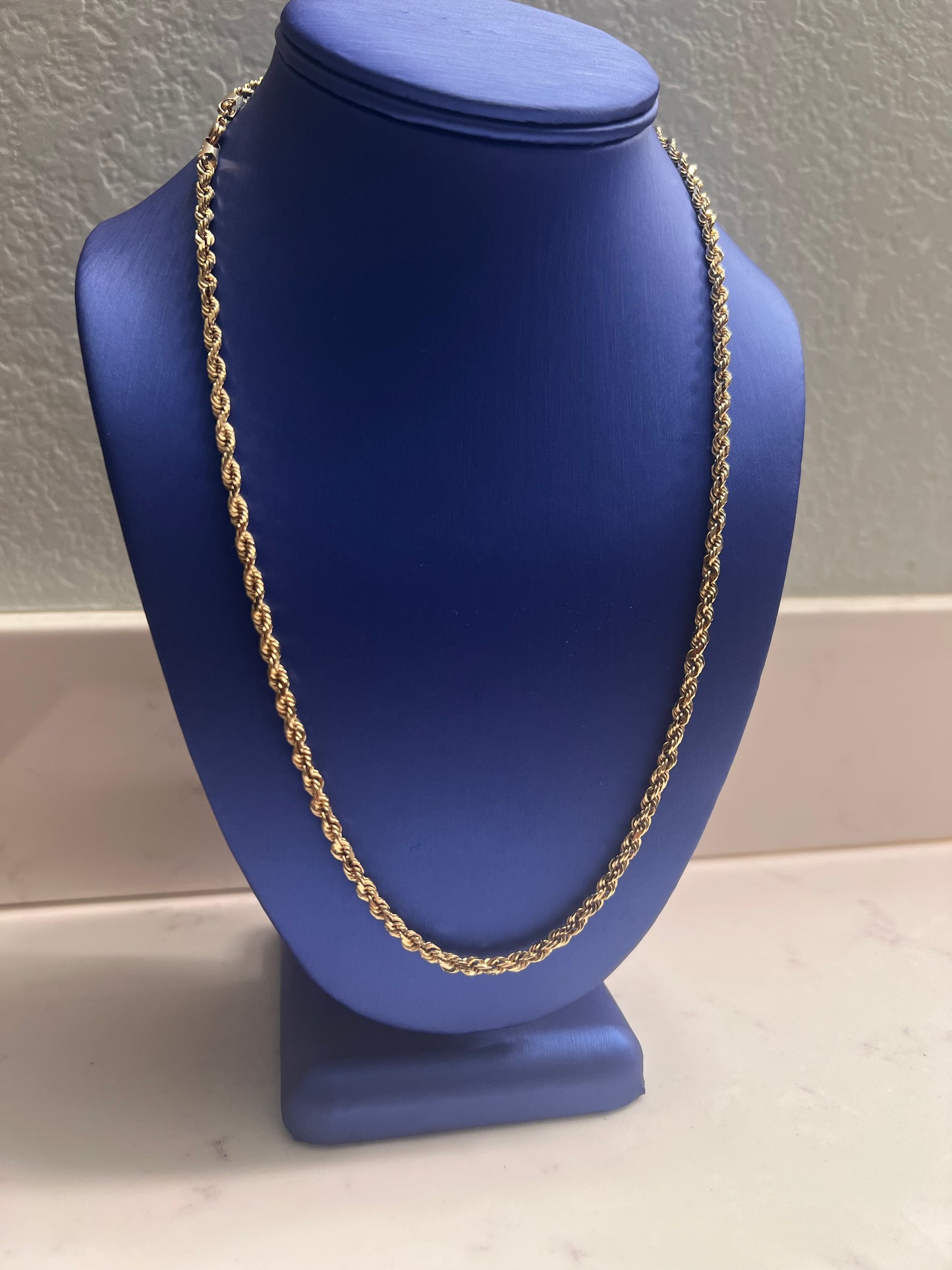10k real gold solid 4mm 22inch