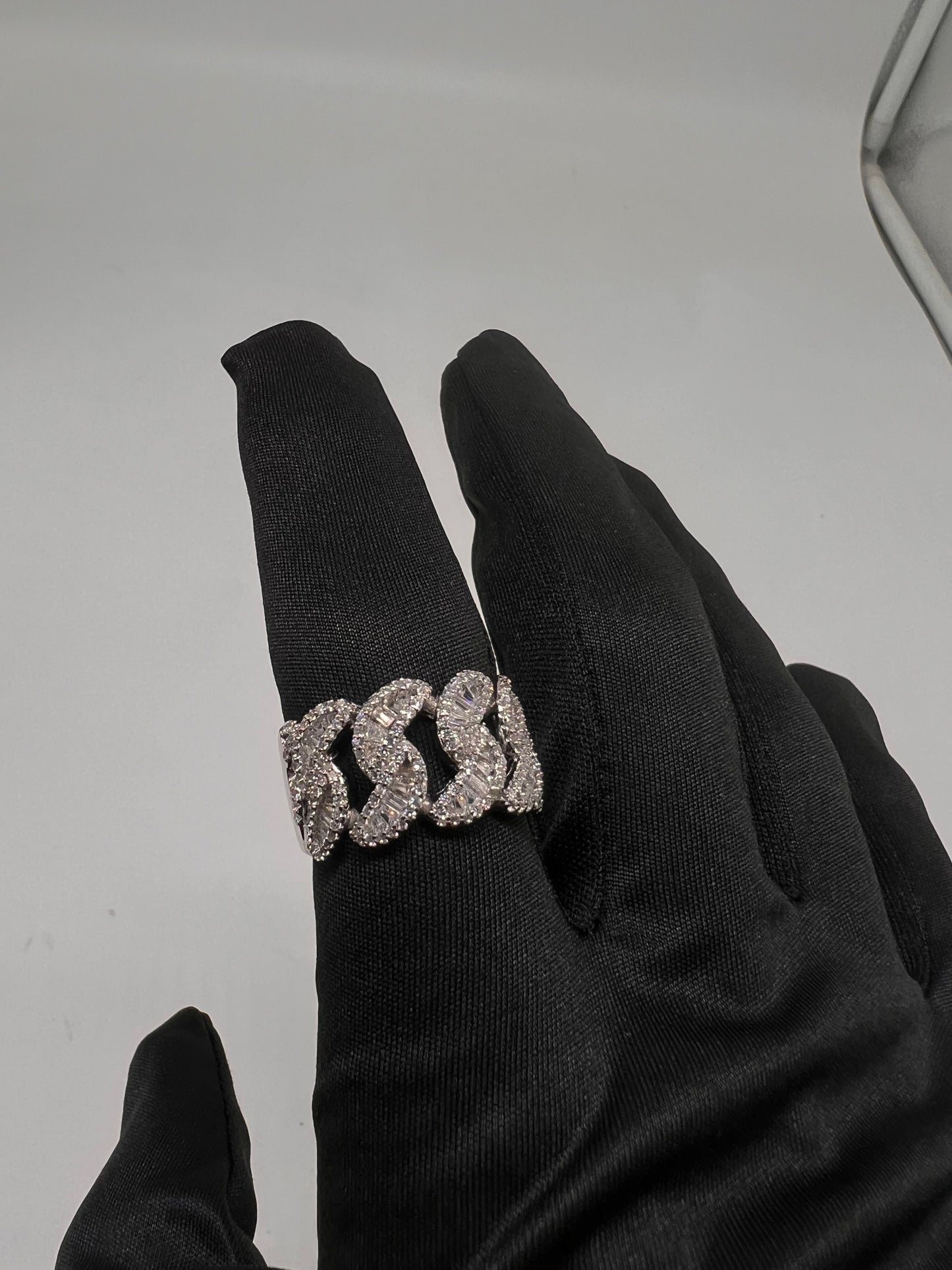 Baguette cuban ring .925 real silver