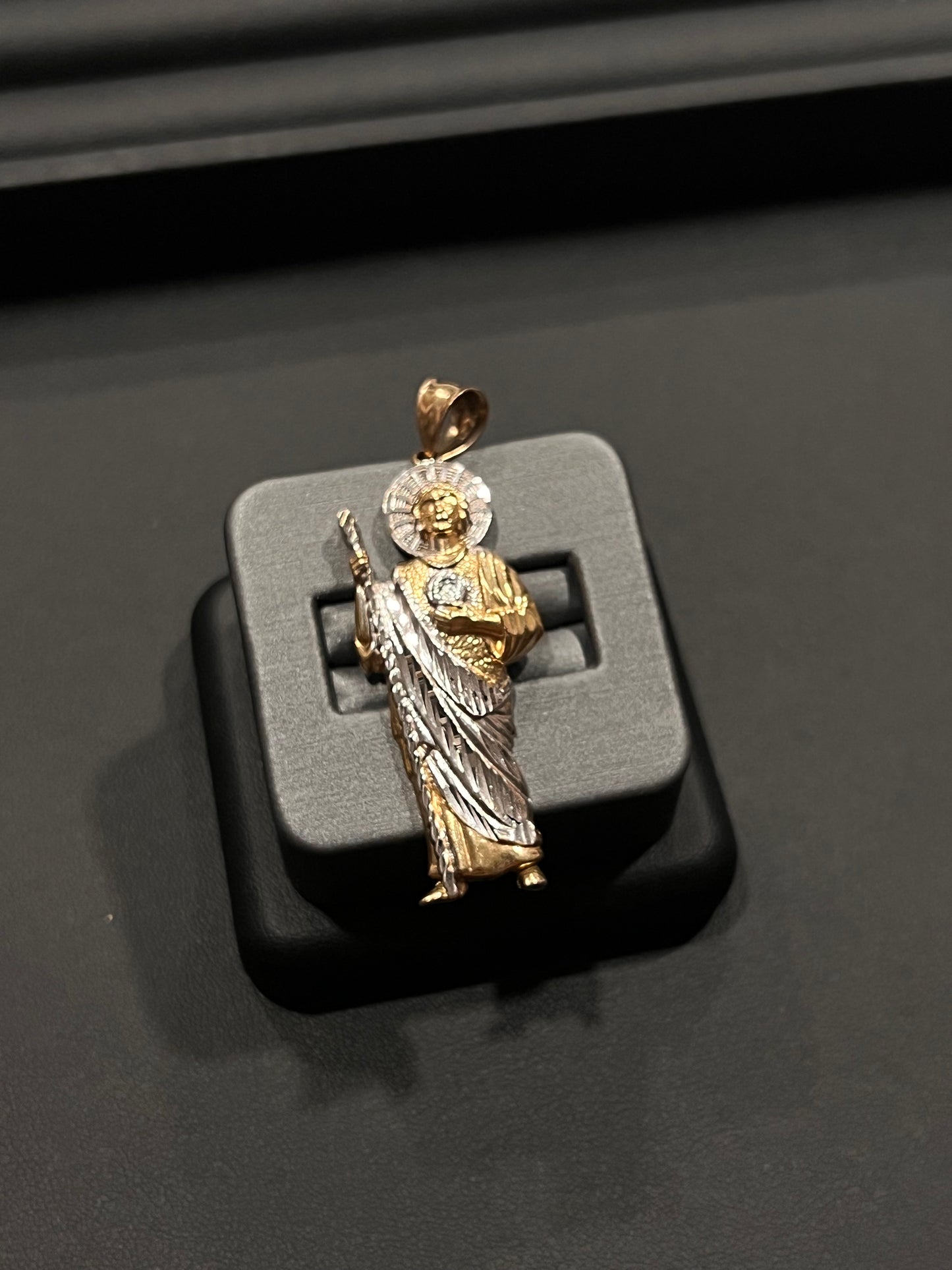 14k real gold two tone San Judas