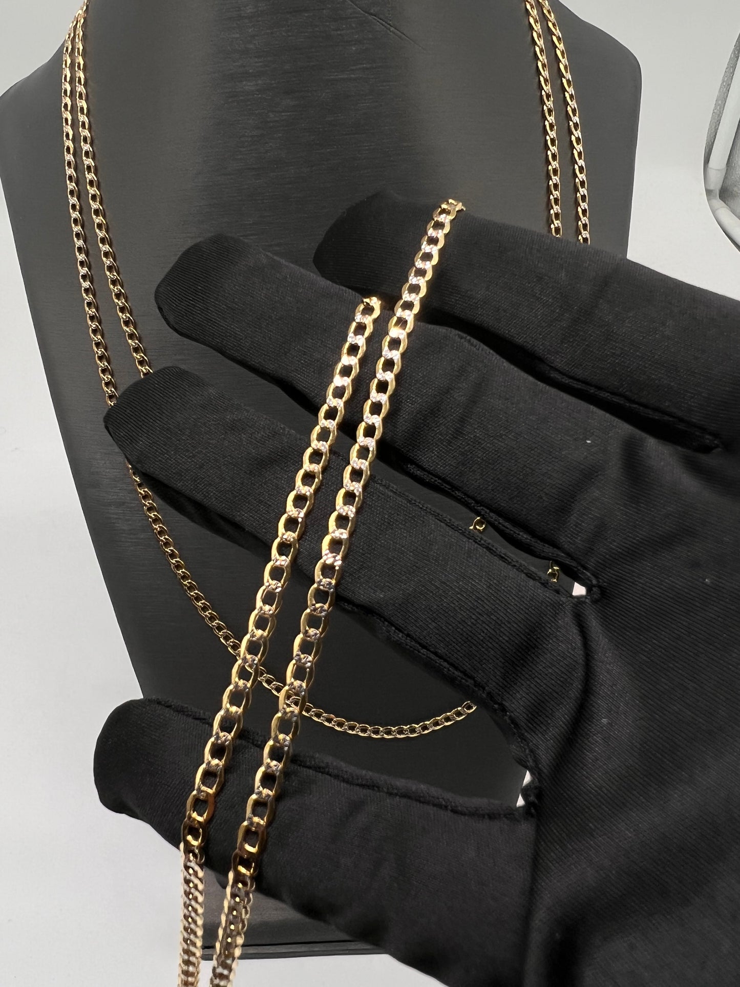 3.5mm 14k diamond cut cuban chain real gold