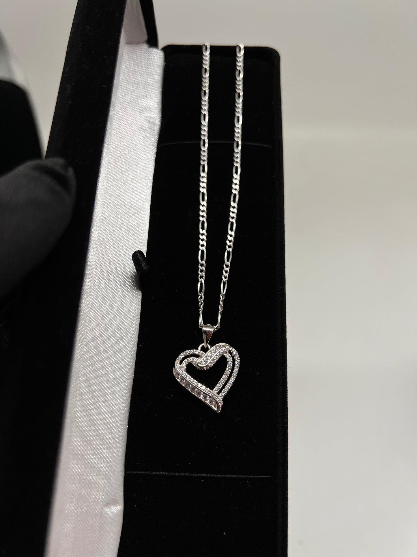 Heart real silver chainset